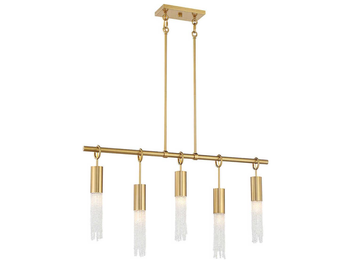 Savoy House Chelsea 5-Light Warm Brass Cylinder Island Pendant