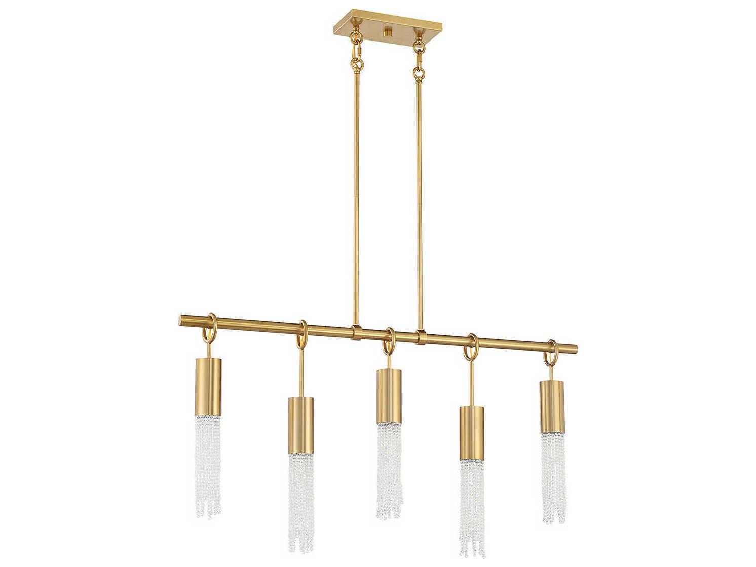 Savoy House Chelsea 5-Light Warm Brass Cylinder Island Pendant