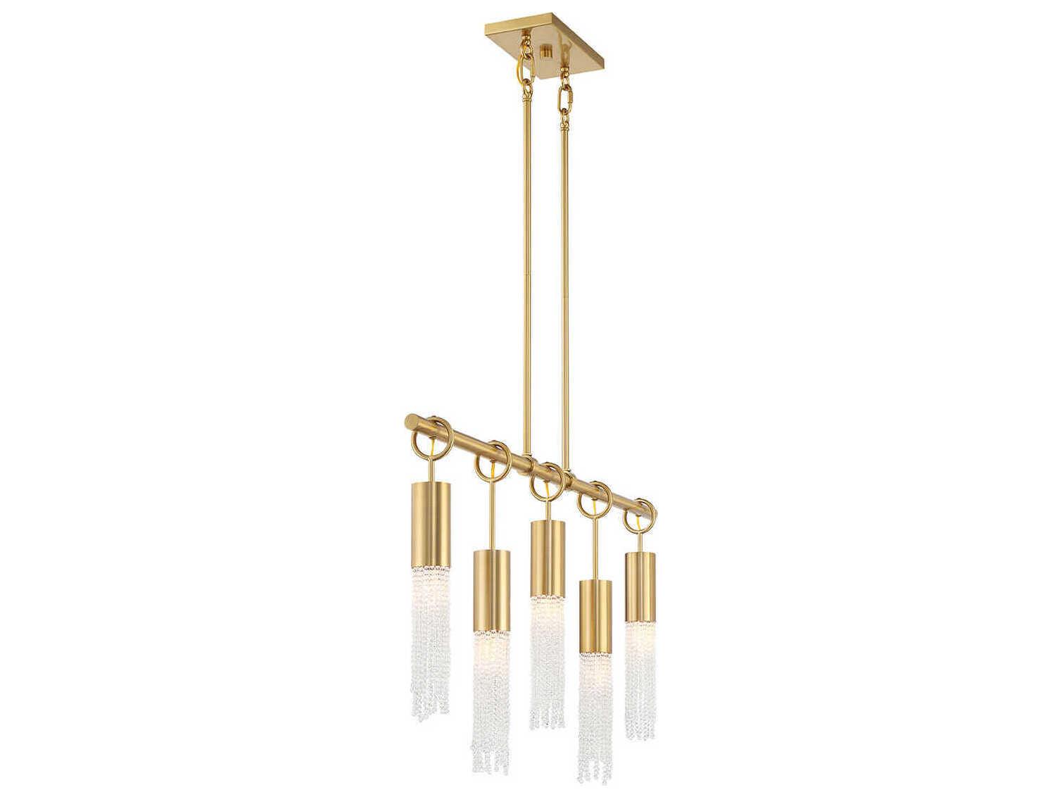 Savoy House Chelsea 5-Light Warm Brass Cylinder Island Pendant