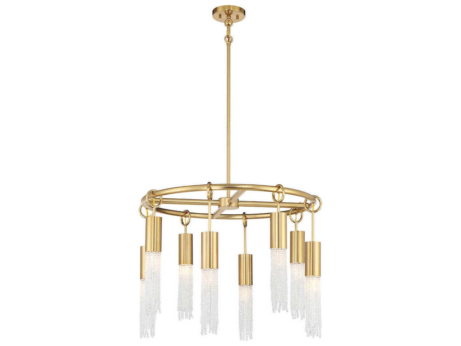 Savoy House Chelsea 8-Light Warm Brass Cylinder Chandelier