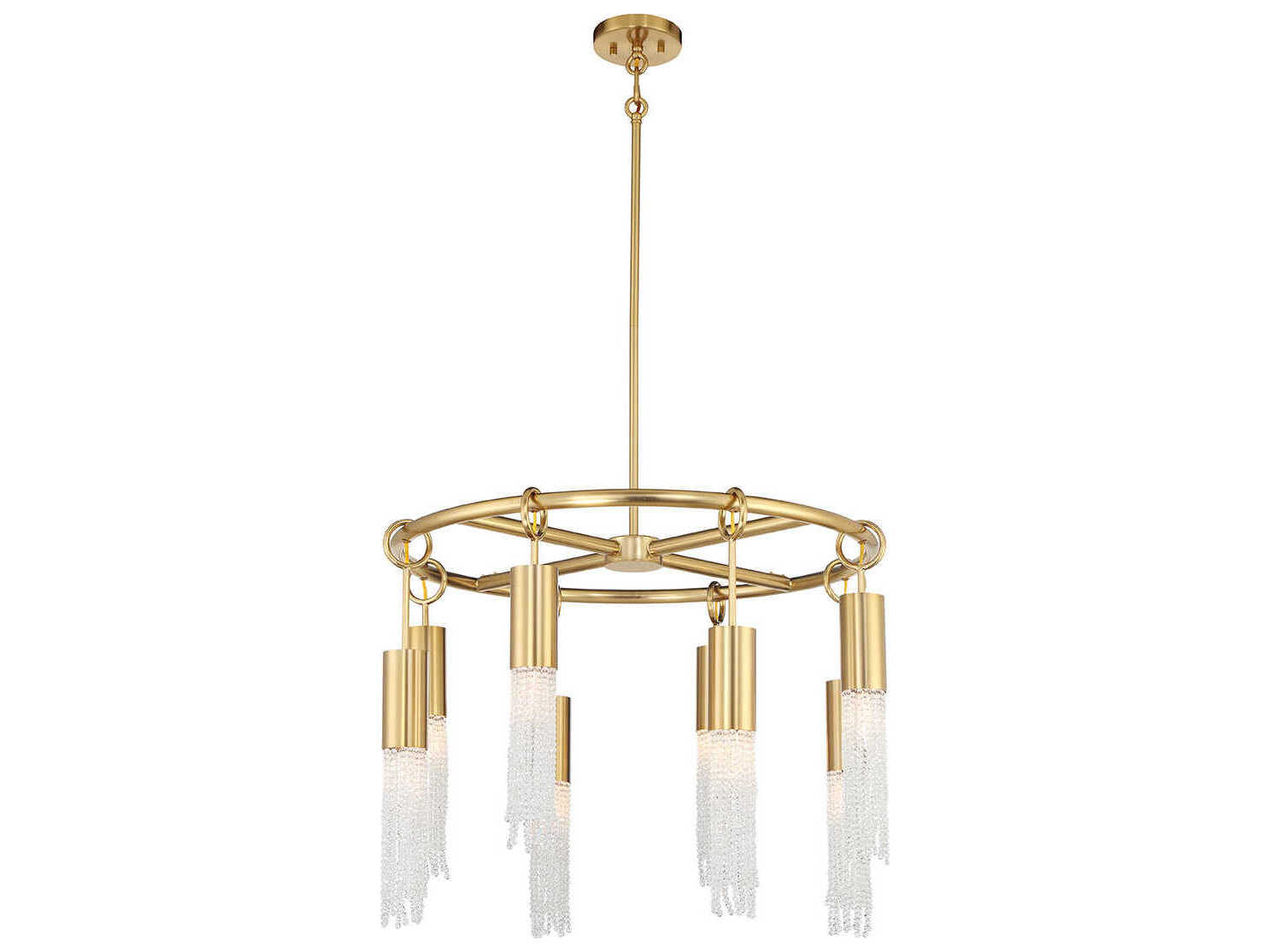 Savoy House Chelsea 8-Light Warm Brass Cylinder Chandelier