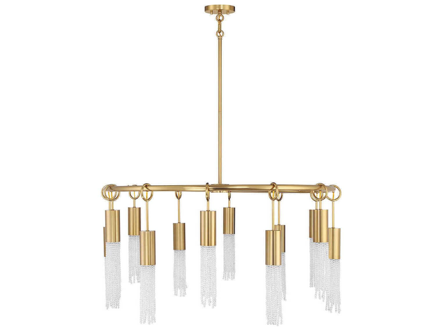 Savoy House Chelsea 12-Light Warm Brass Cylinder Chandelier