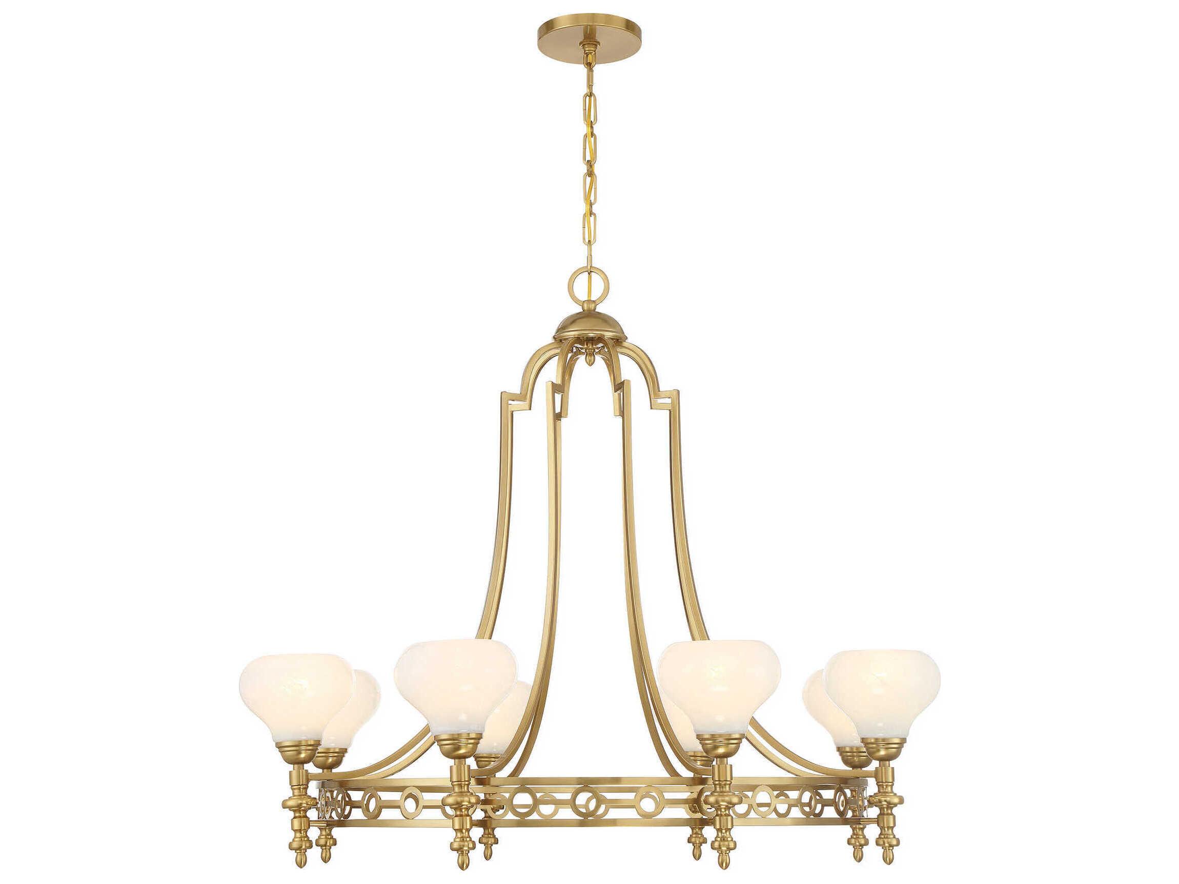 Savoy House Allston 8-Light Warm Brass Round Chandelier