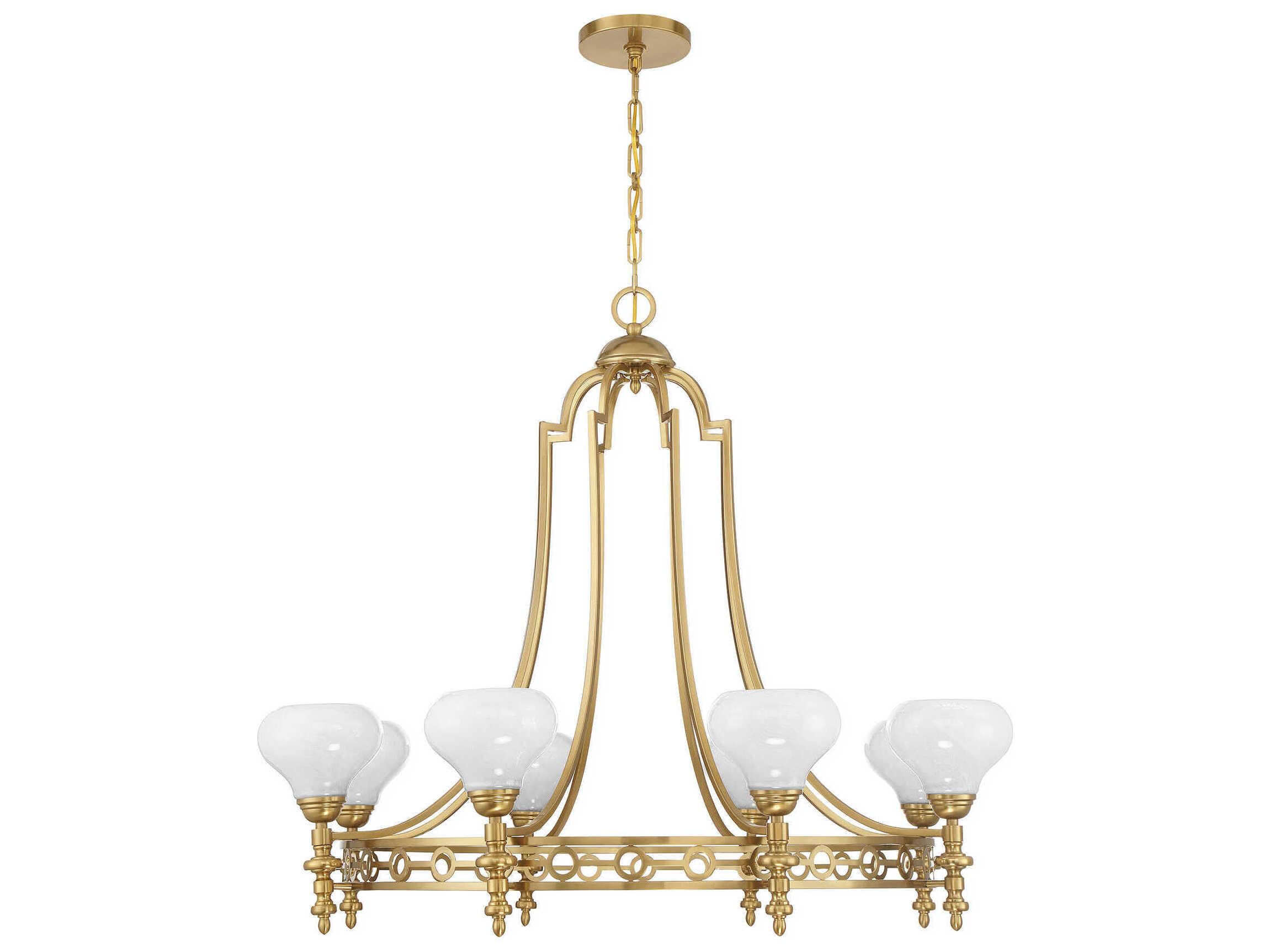 Savoy House Allston 8-Light Warm Brass Round Chandelier
