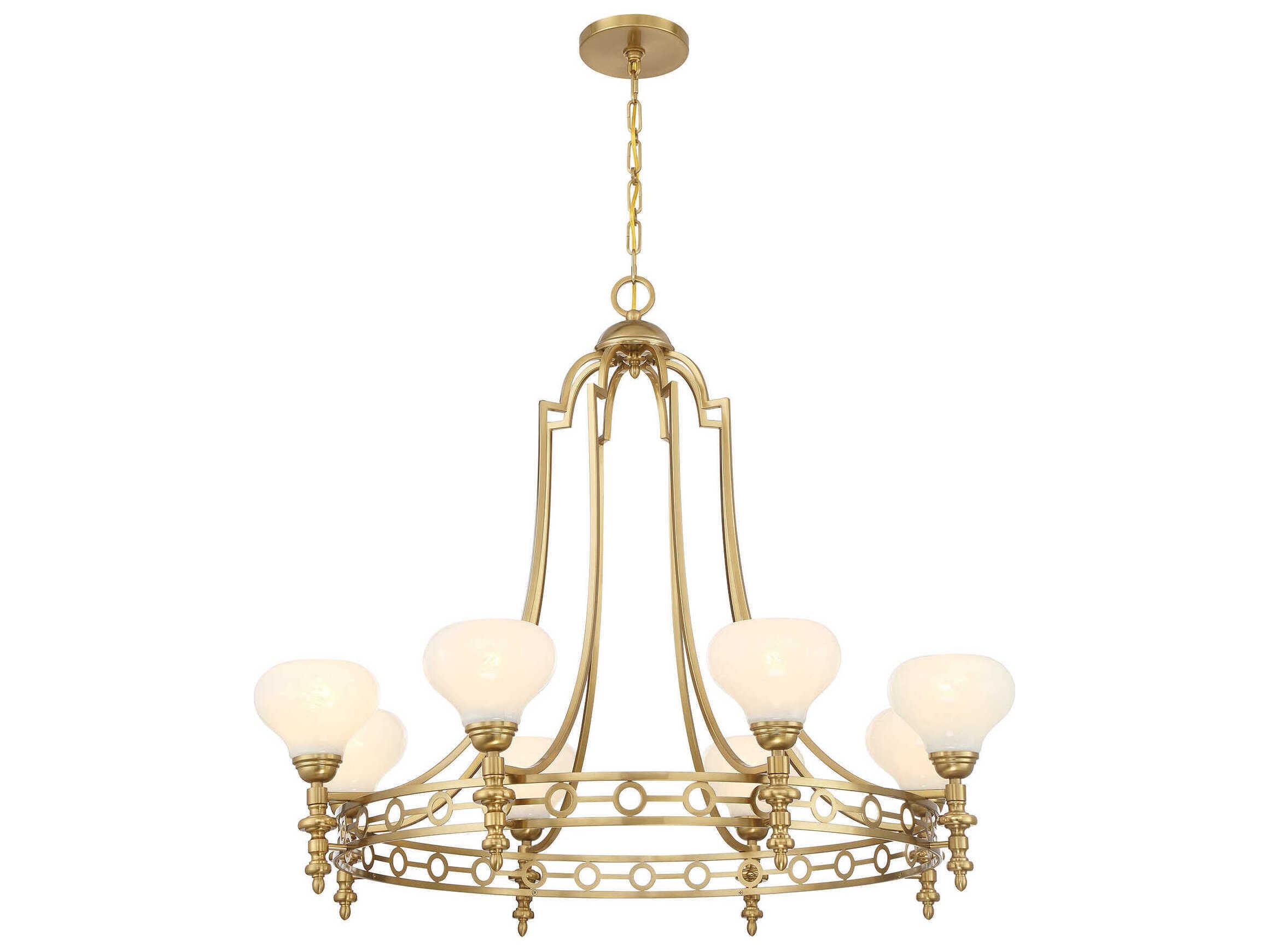 Savoy House Allston 8-Light Warm Brass Round Chandelier