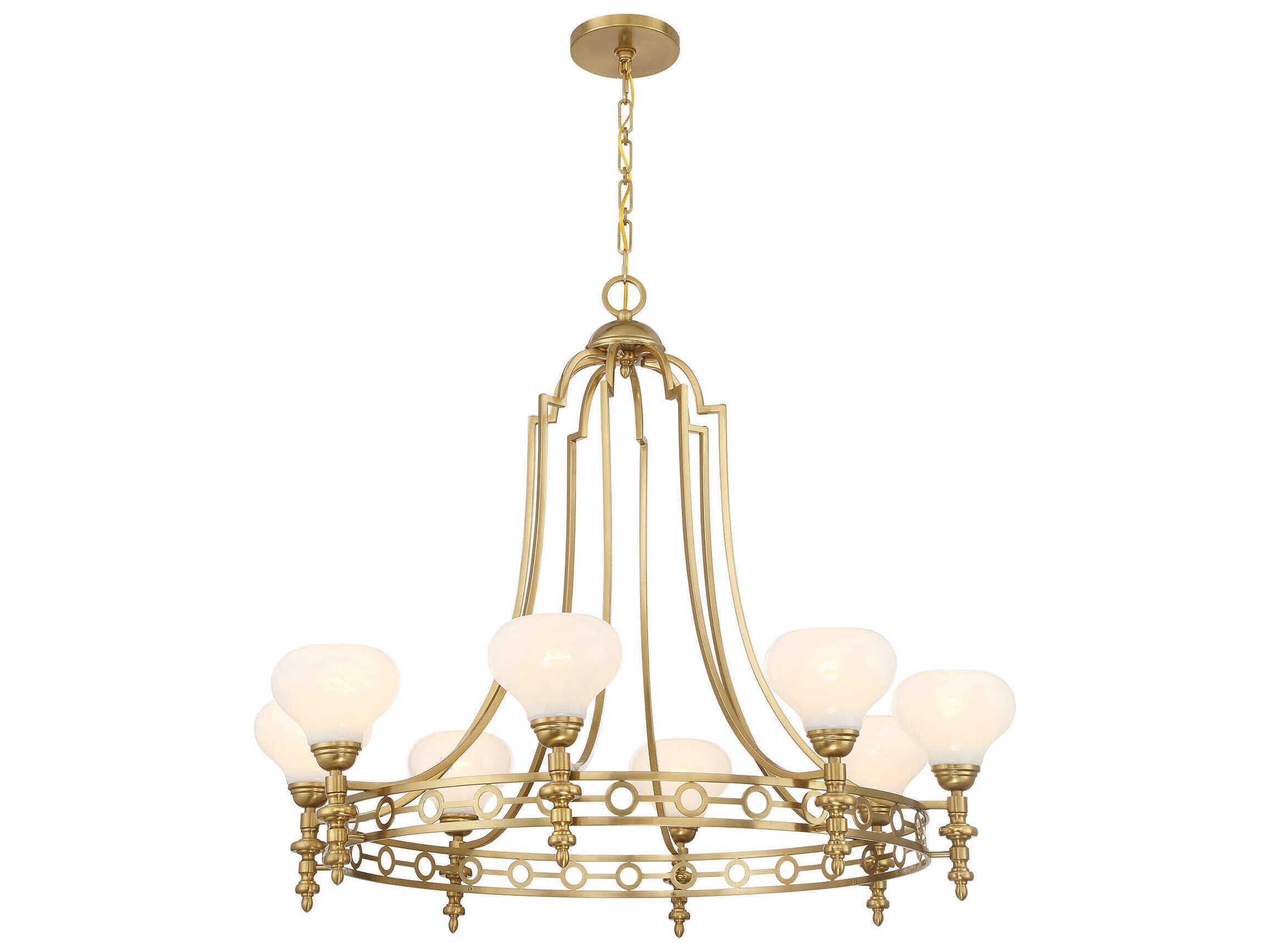Savoy House Allston 8-Light Warm Brass Round Chandelier