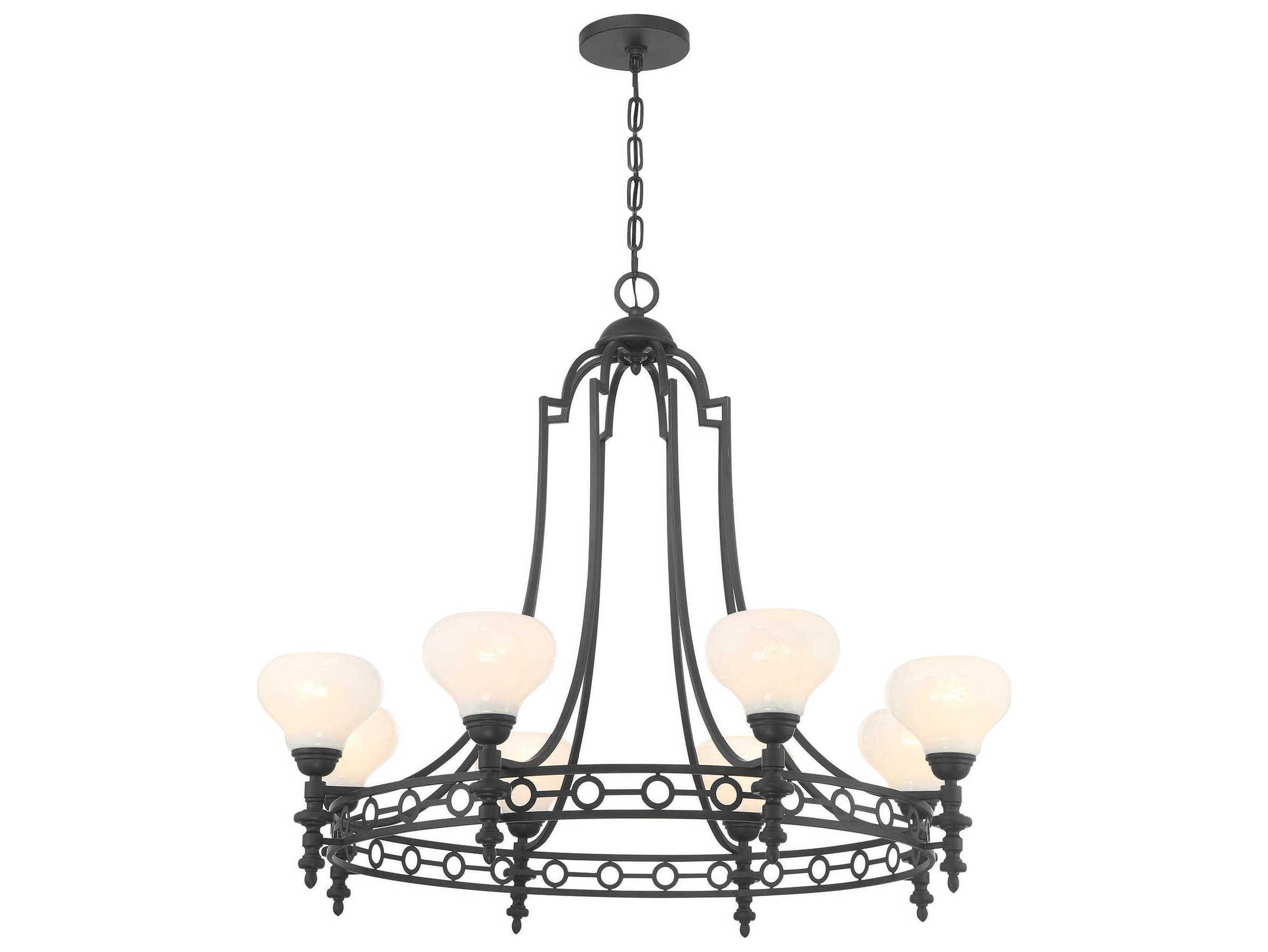 Savoy House Allston 8-Light Matte Black Round Chandelier