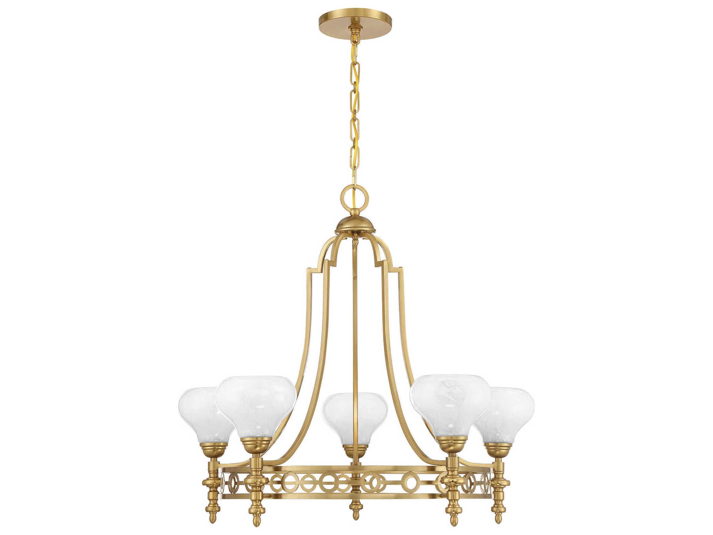 Savoy House Allston 5-Light Warm Brass Round Chandelier
