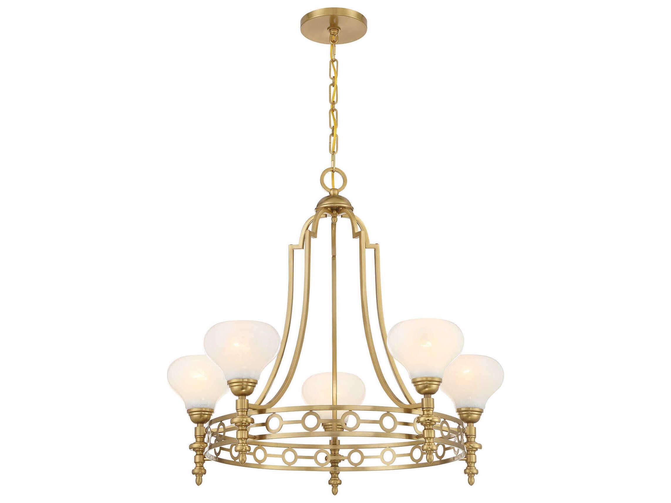 Savoy House Allston 5-Light Warm Brass Round Chandelier