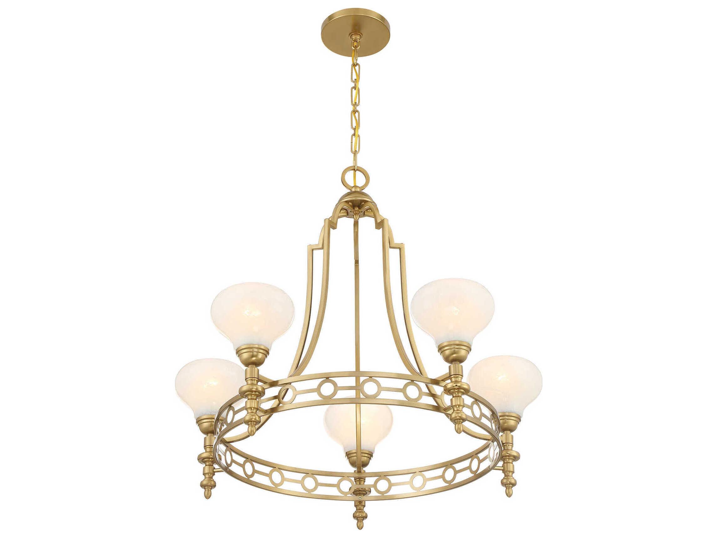 Savoy House Allston 5-Light Warm Brass Round Chandelier