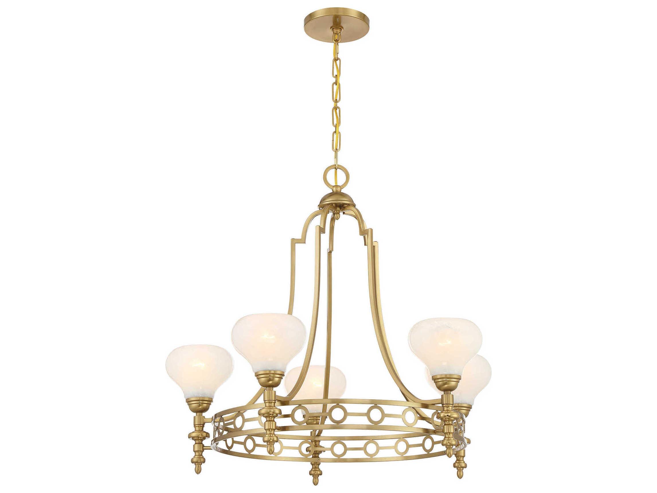 Savoy House Allston 5-Light Warm Brass Round Chandelier