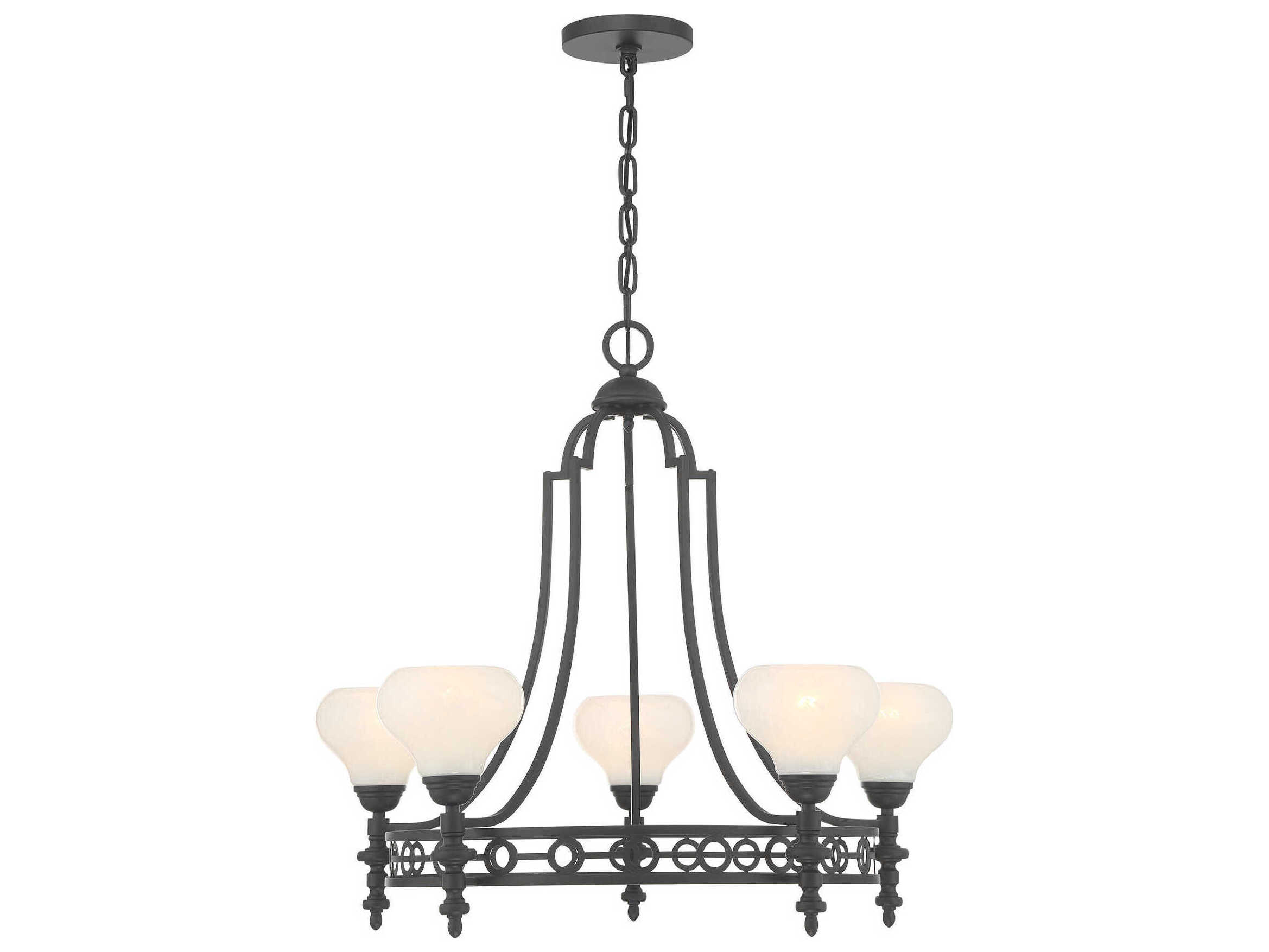 Savoy House Allston 5-Light Matte Black Round Chandelier