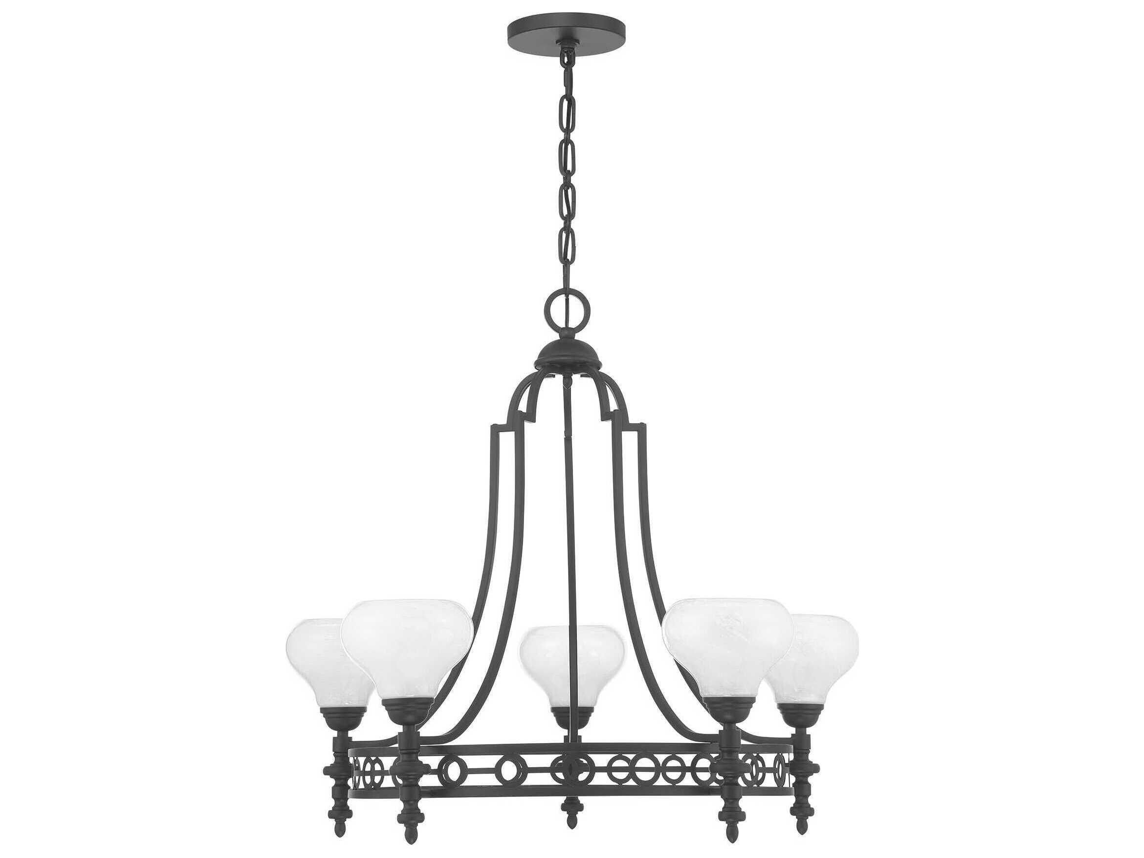 Savoy House Allston 5-Light Matte Black Round Chandelier