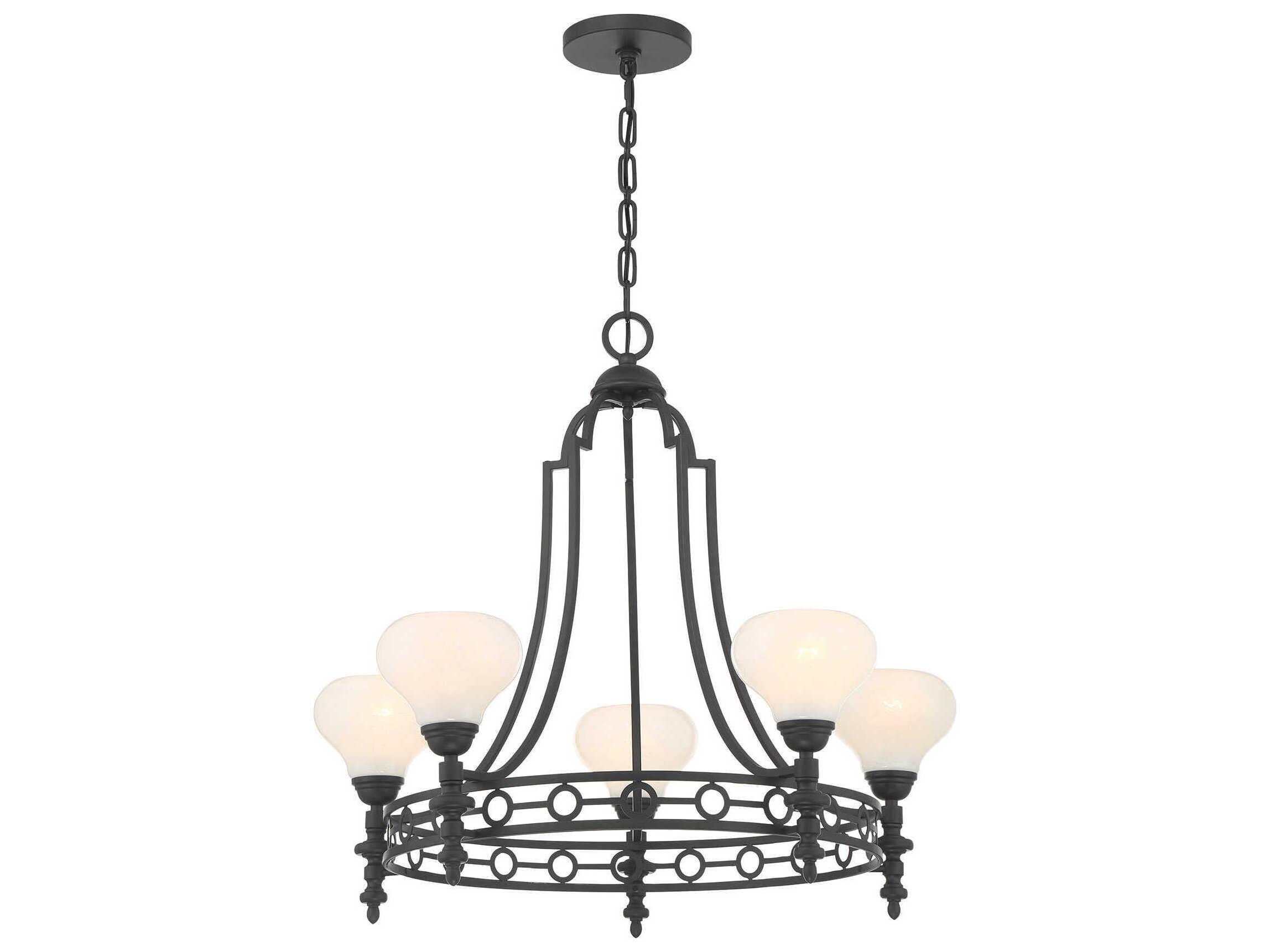 Savoy House Allston 5-Light Matte Black Round Chandelier