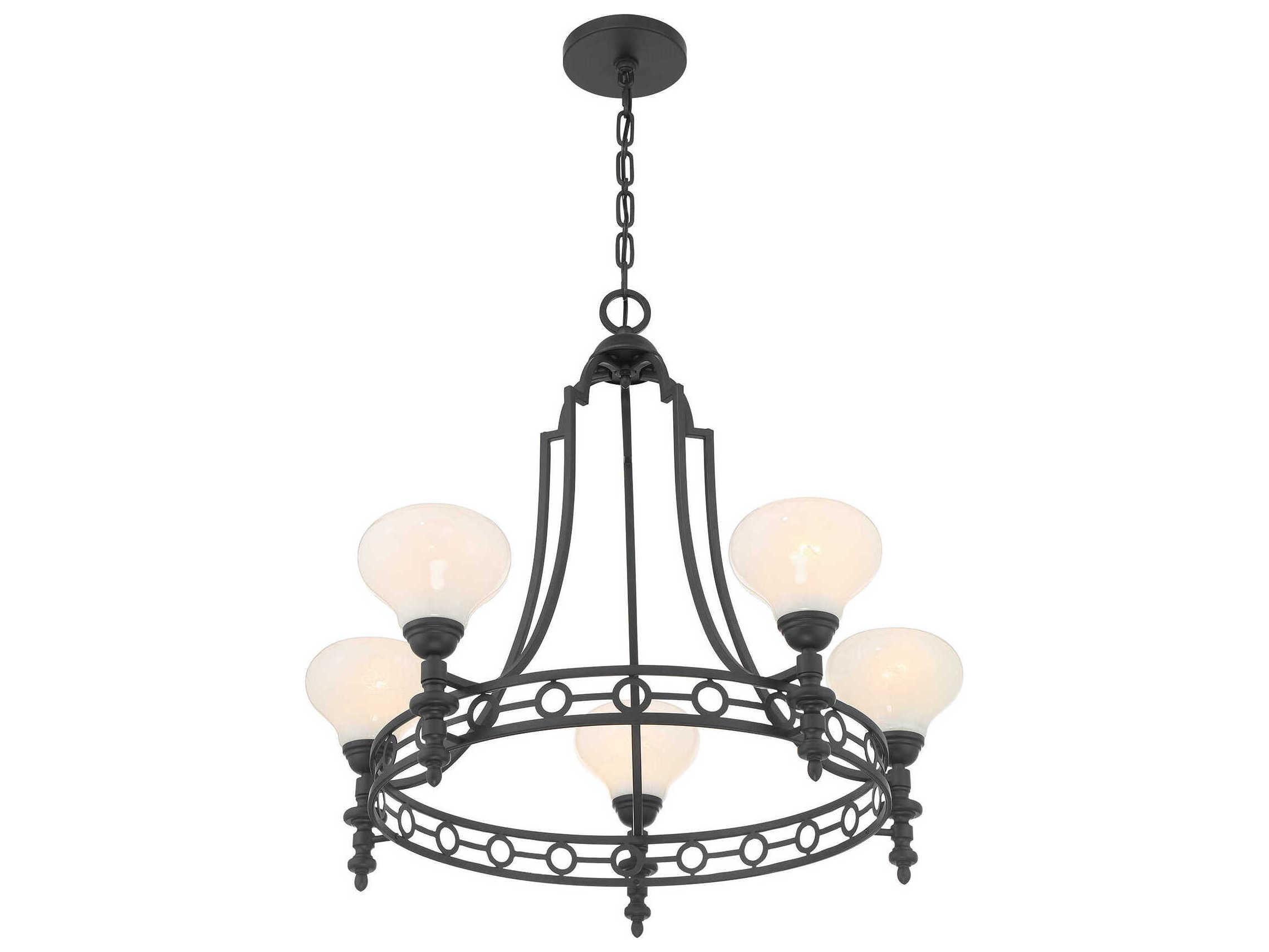 Savoy House Allston 5-Light Matte Black Round Chandelier