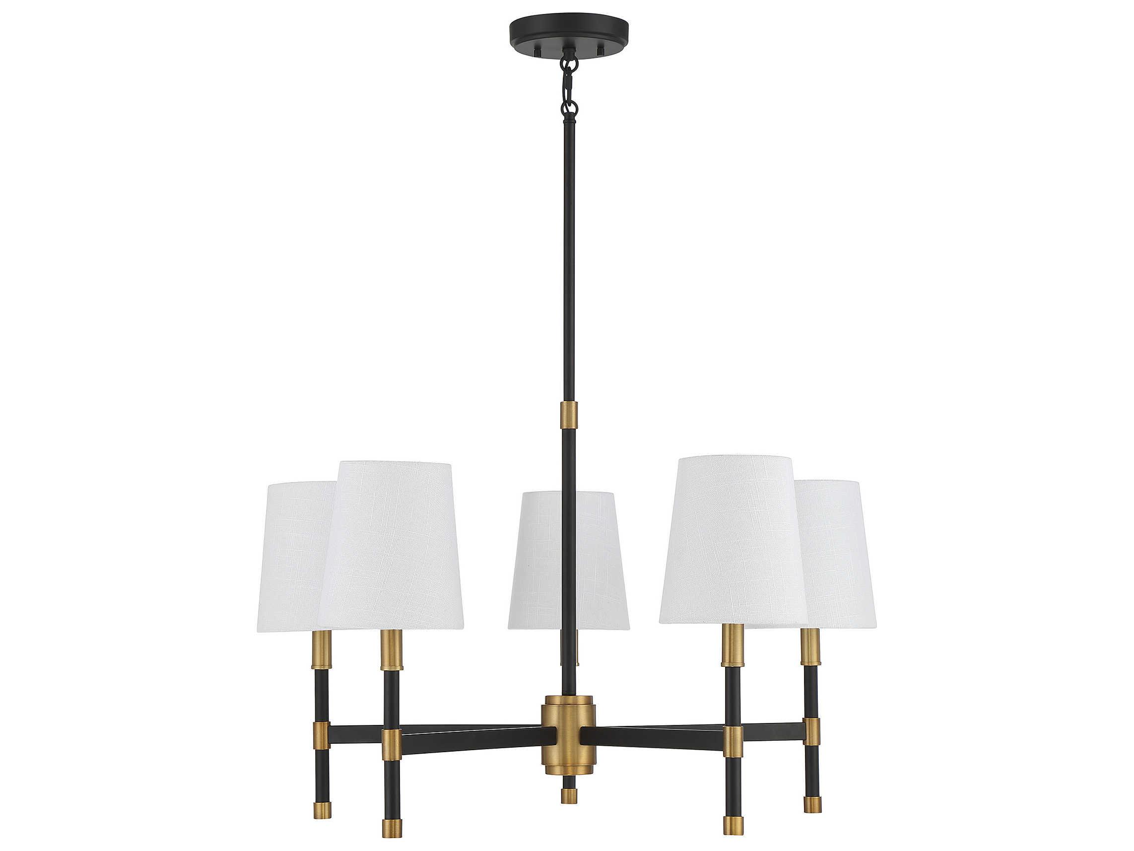 Savoy House Brody 5-Light Matte Black Warm Brass Empire Chandelier