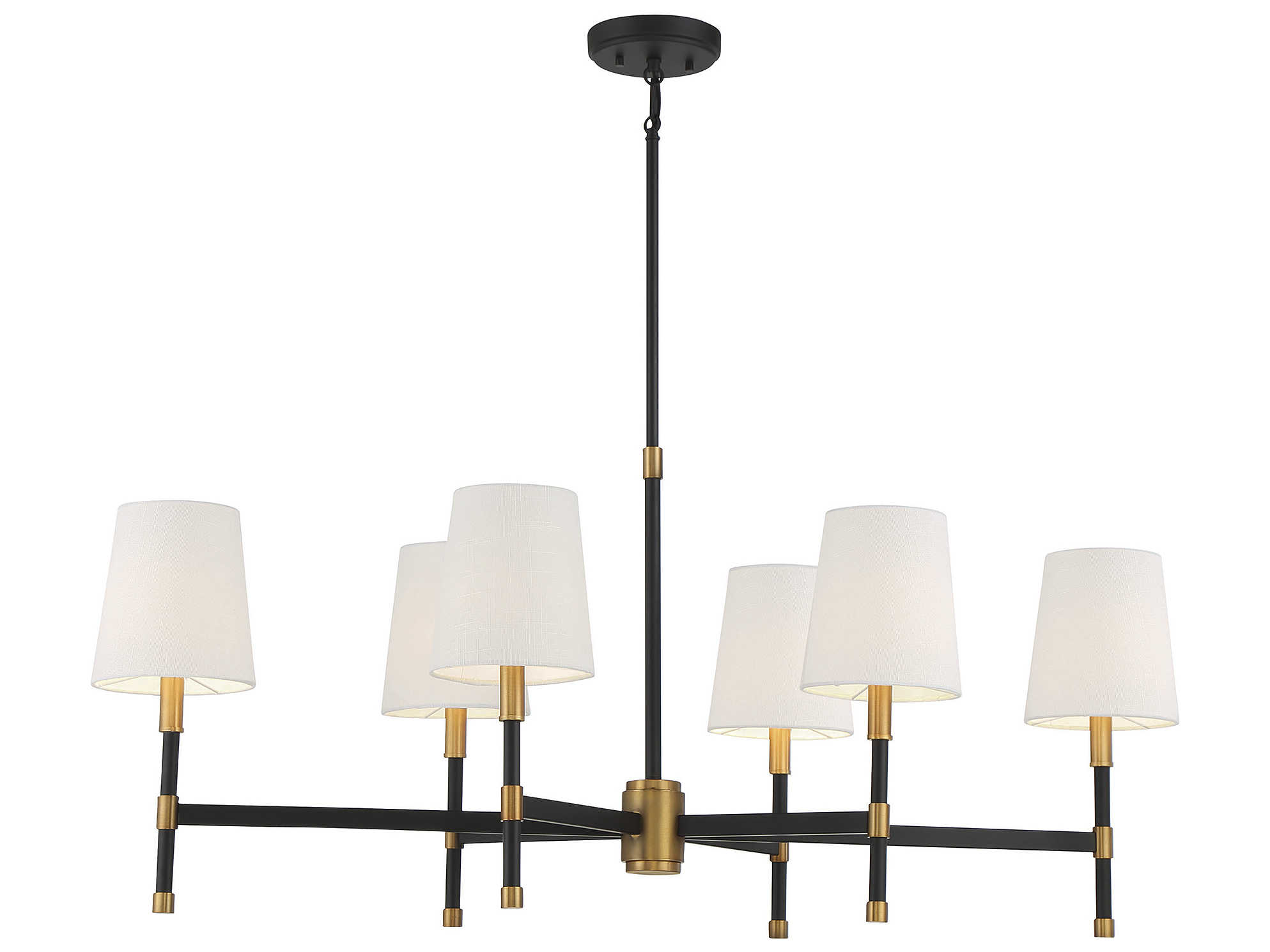 Savoy House Brody 6-Light Matte Black Warm Brass Empire Linear Island Pendant