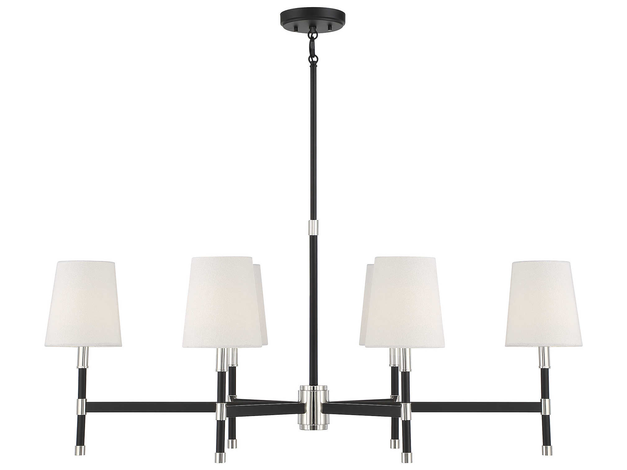 Savoy House Brody 6-Light Matte Black Polished Nickel Brass Empire Linear Island Pendant