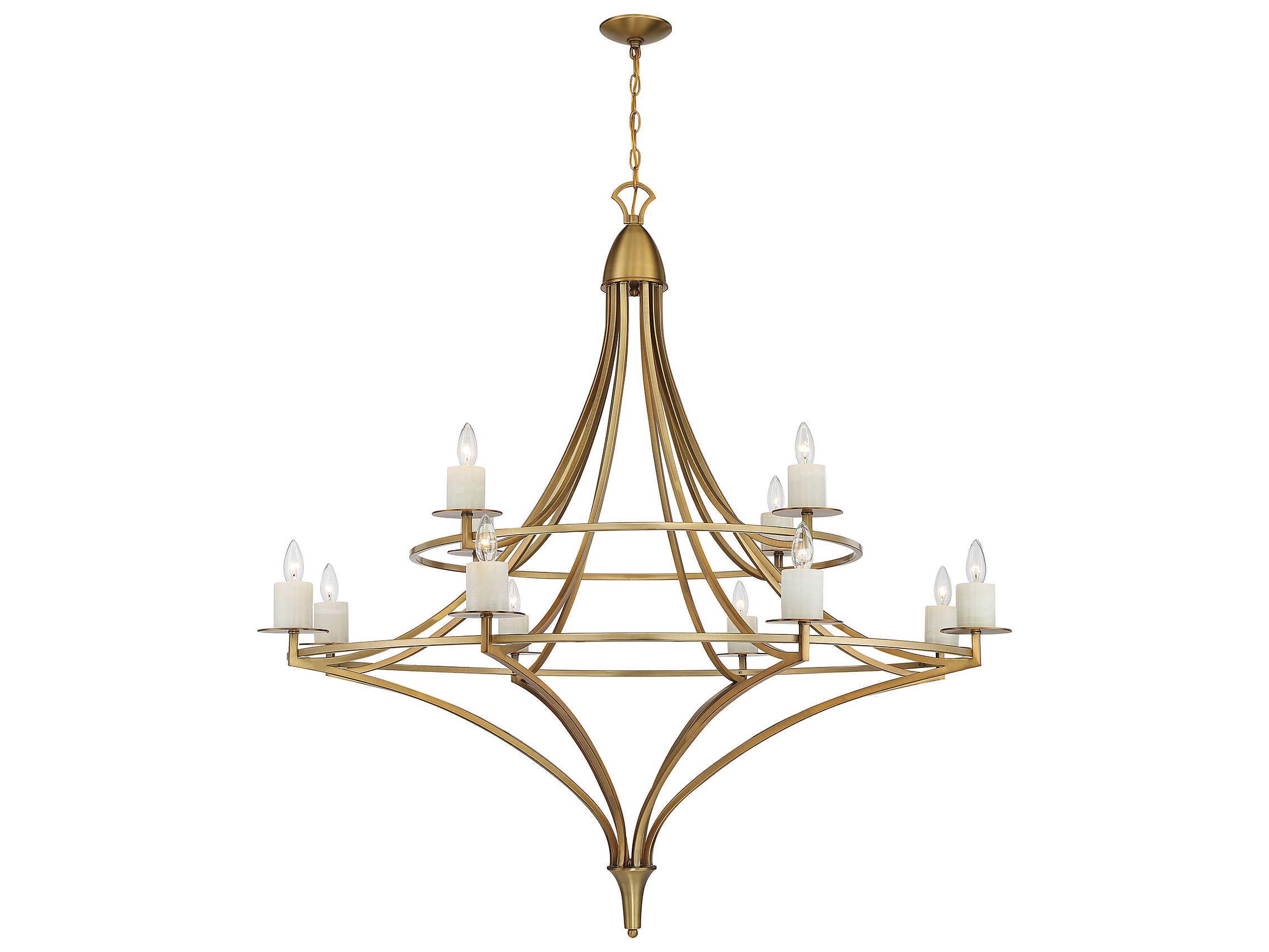 Savoy House Director 12-Light Warm Brass Tiered Chandelier