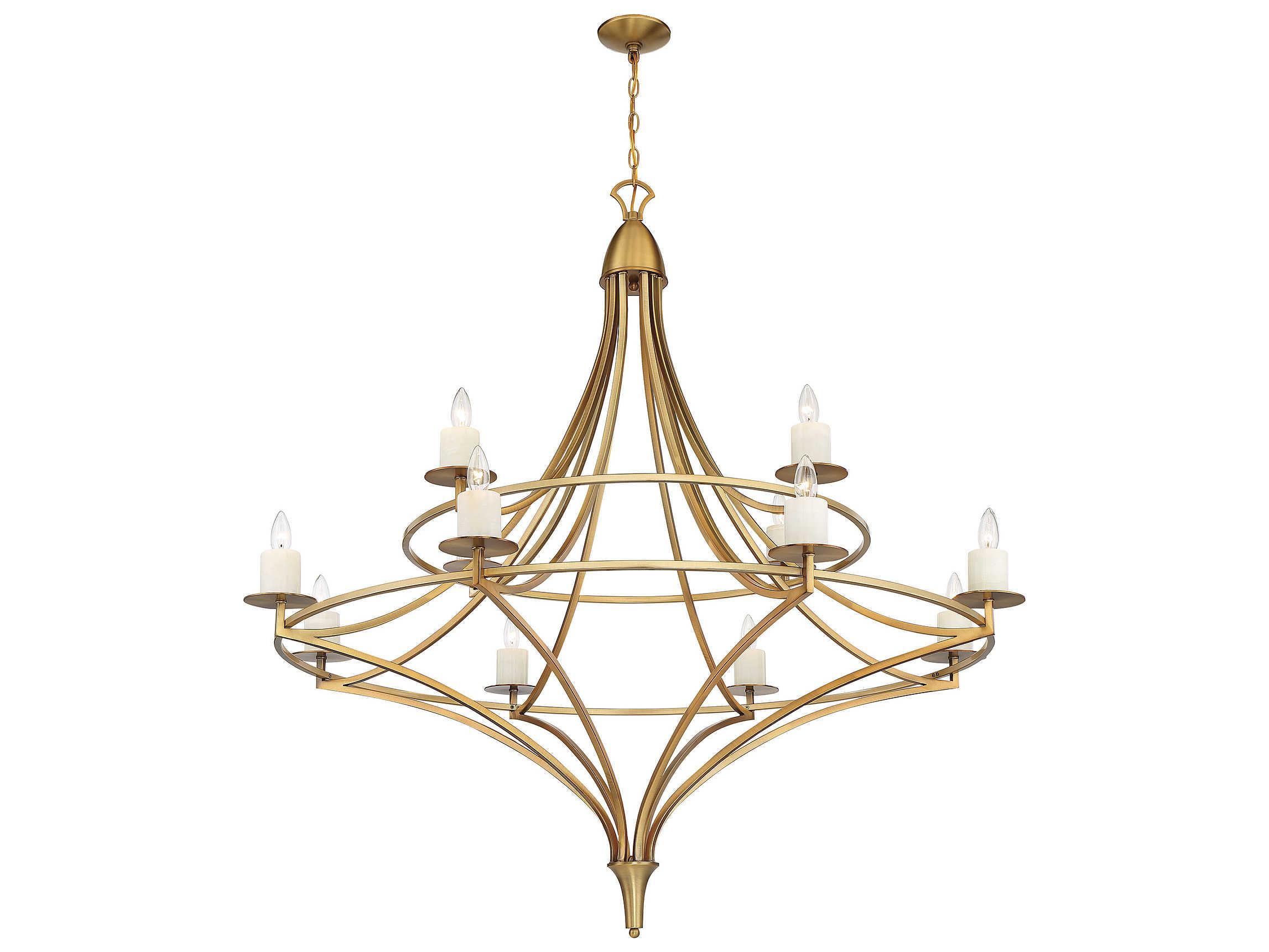 Savoy House Director 12-Light Warm Brass Tiered Chandelier