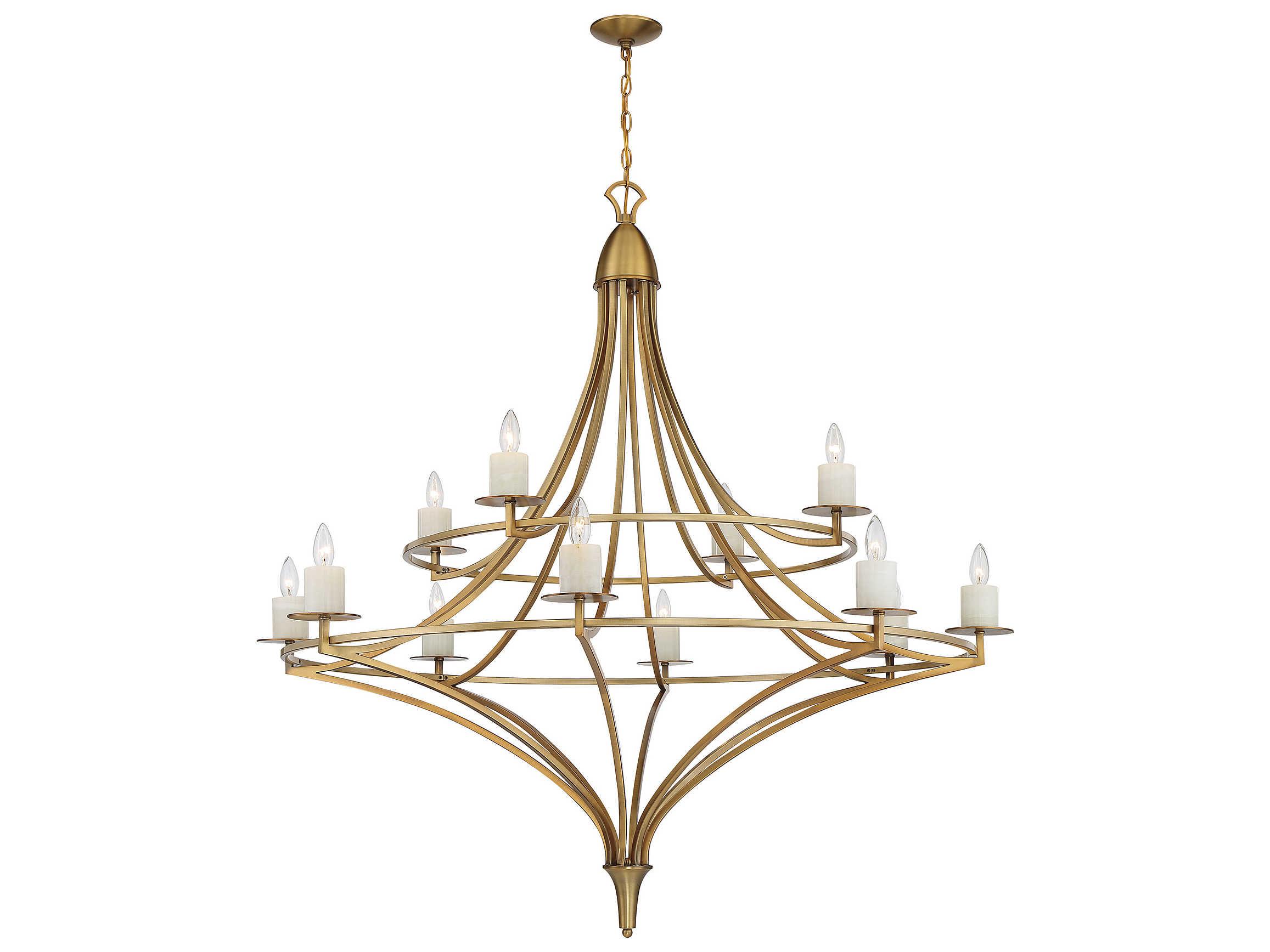 Savoy House Director 12-Light Warm Brass Tiered Chandelier
