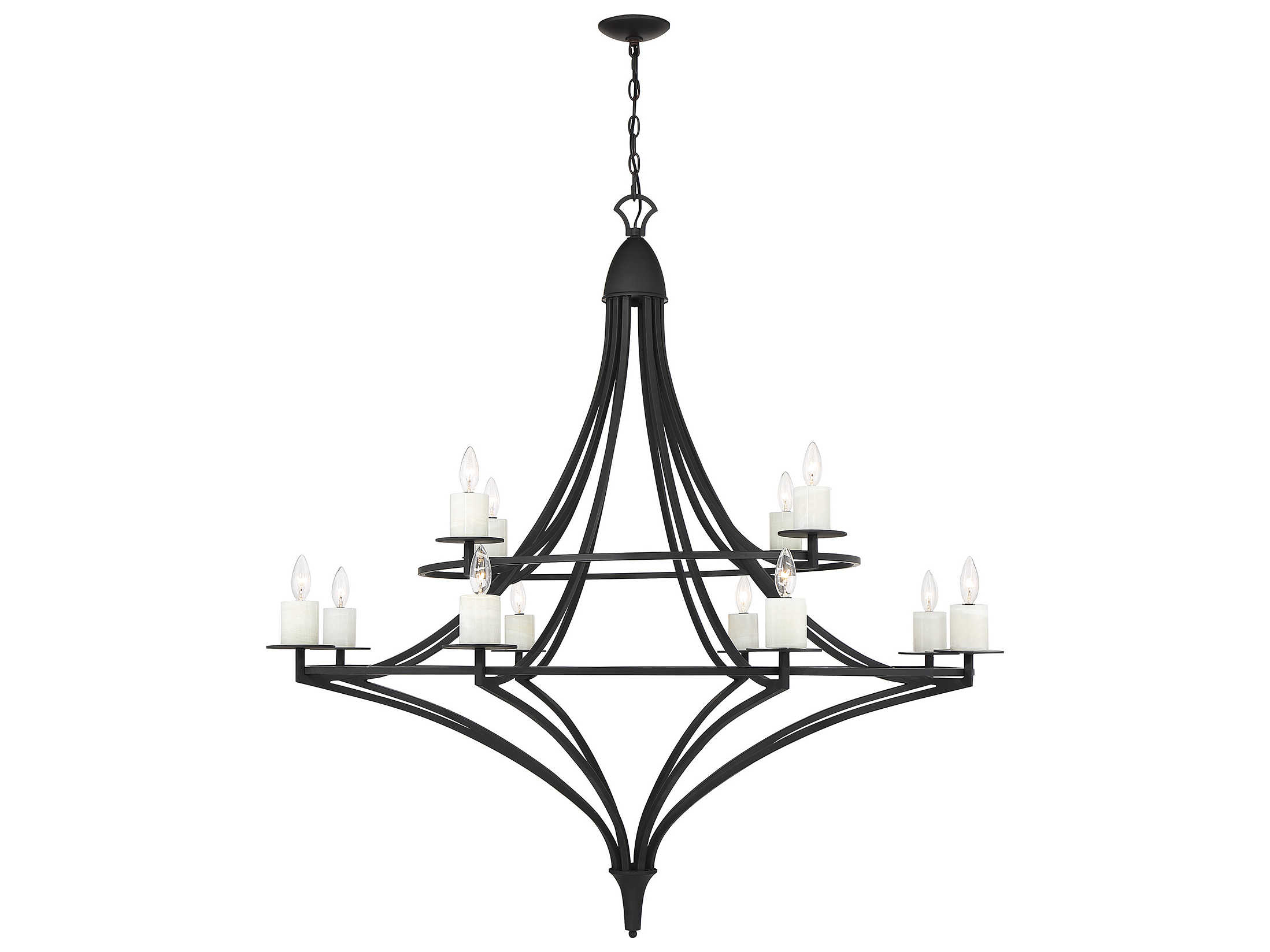 Savoy House Director 12-Light Matte Black Tiered Chandelier