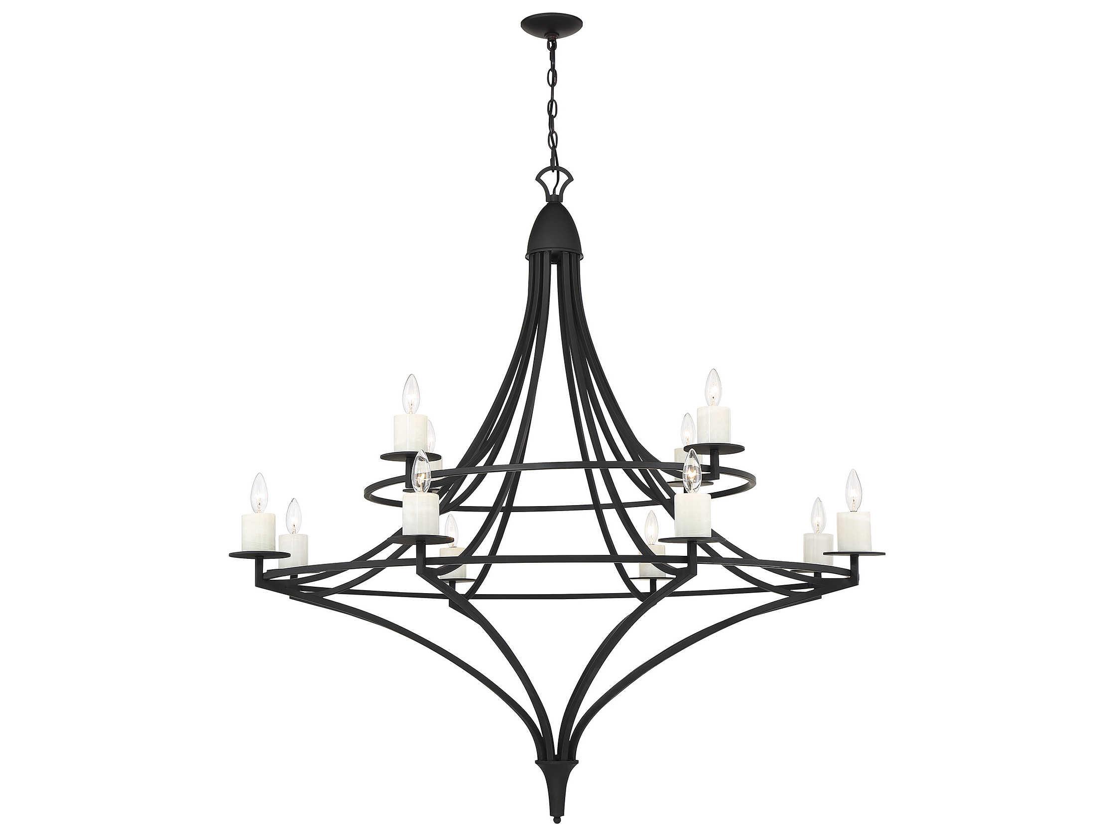 Savoy House Director 12-Light Matte Black Tiered Chandelier