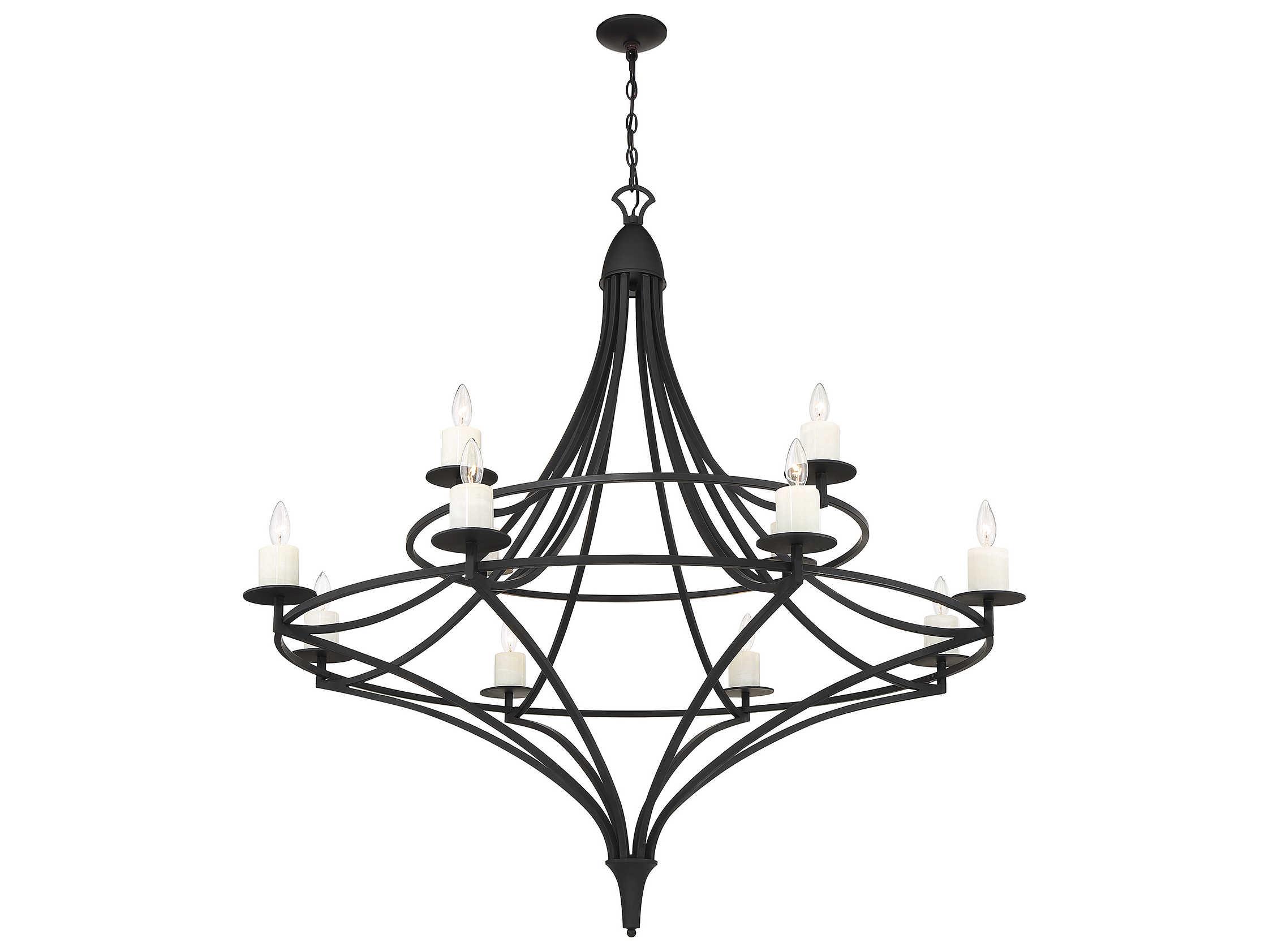 Savoy House Director 12-Light Matte Black Tiered Chandelier