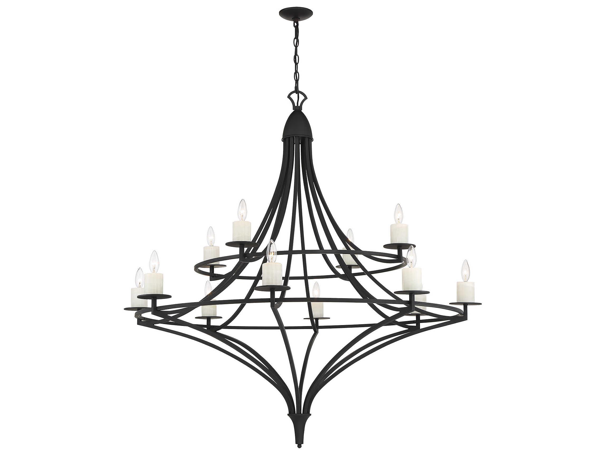 Savoy House Director 12-Light Matte Black Tiered Chandelier