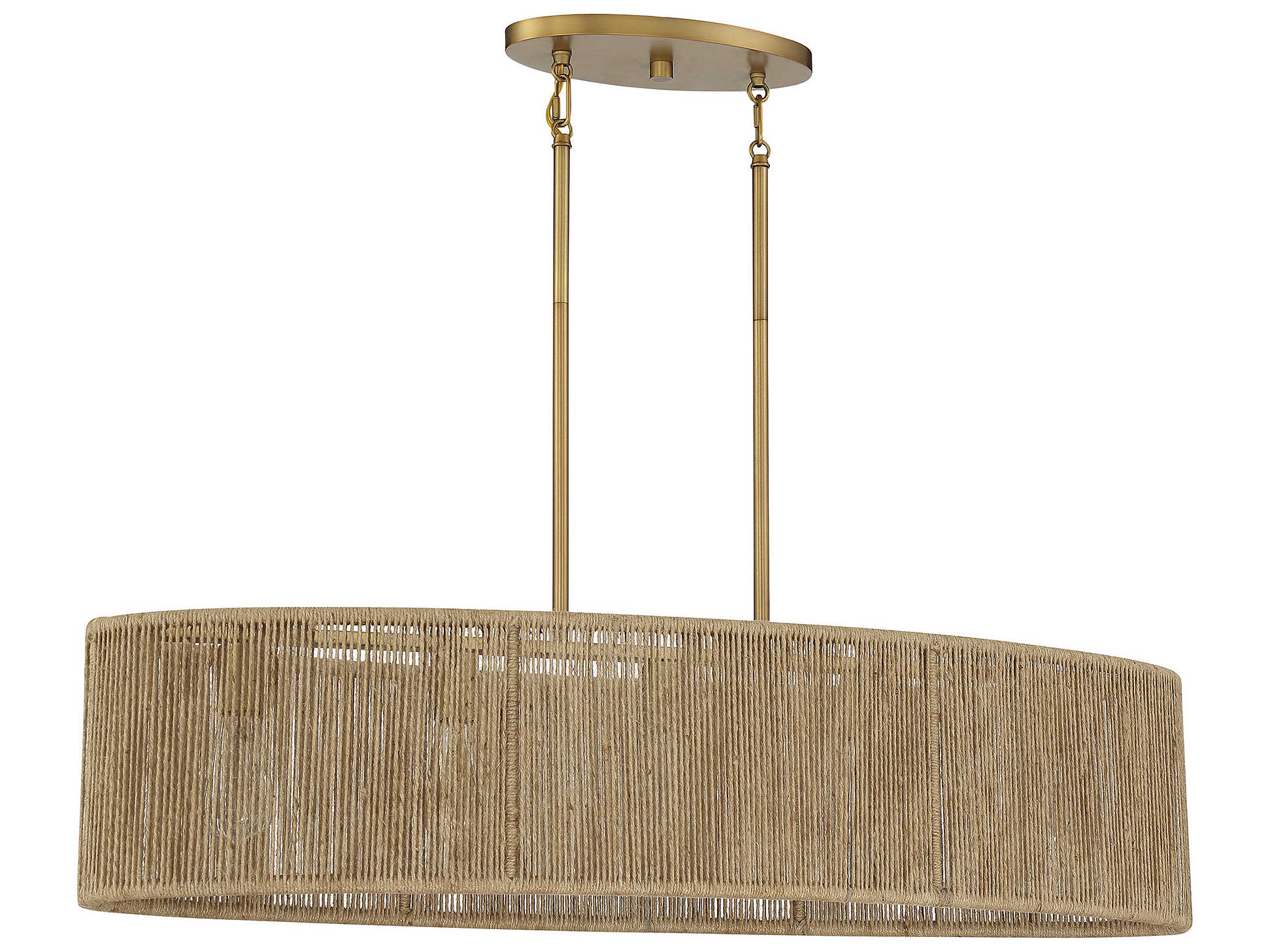 Savoy House Ashe 5-Light Warm Brass Rope Linear Island Pendant