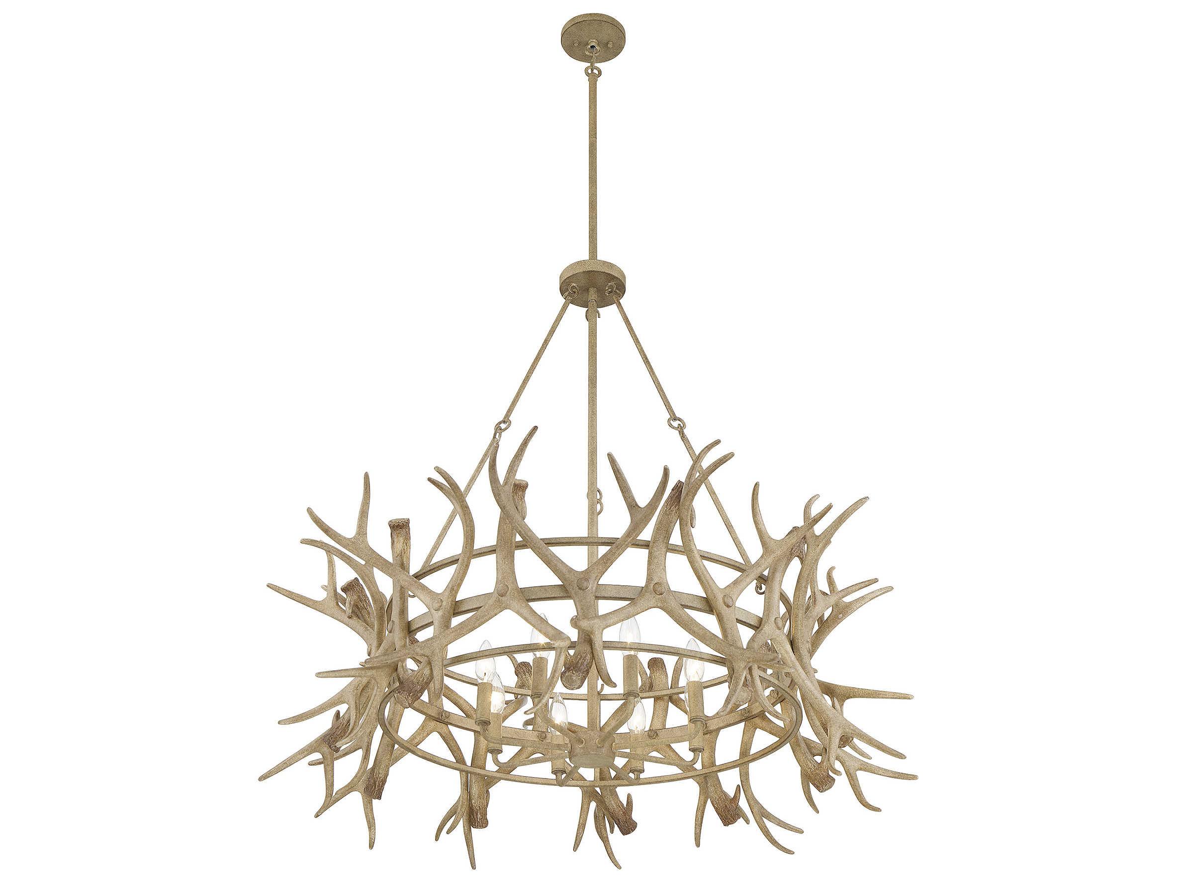 Savoy House Daniels 8-Light Natural Antler Brown Chandelier