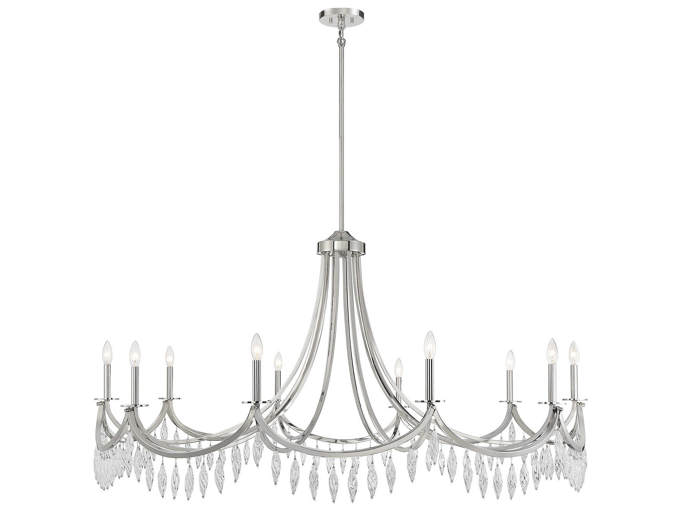Savoy House Kameron 10-Light Polished Nickel Crystal Chandelier