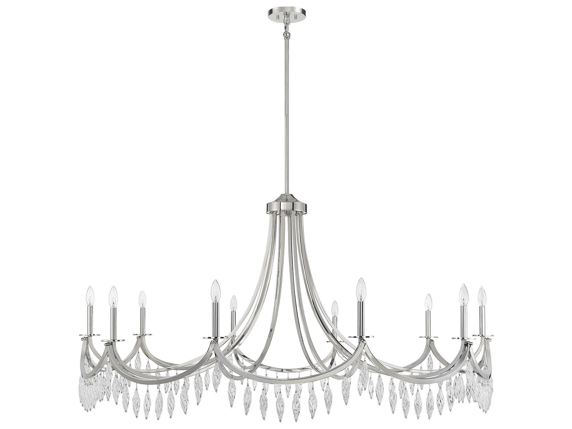 Savoy House Kameron 10-Light Polished Nickel Crystal Chandelier