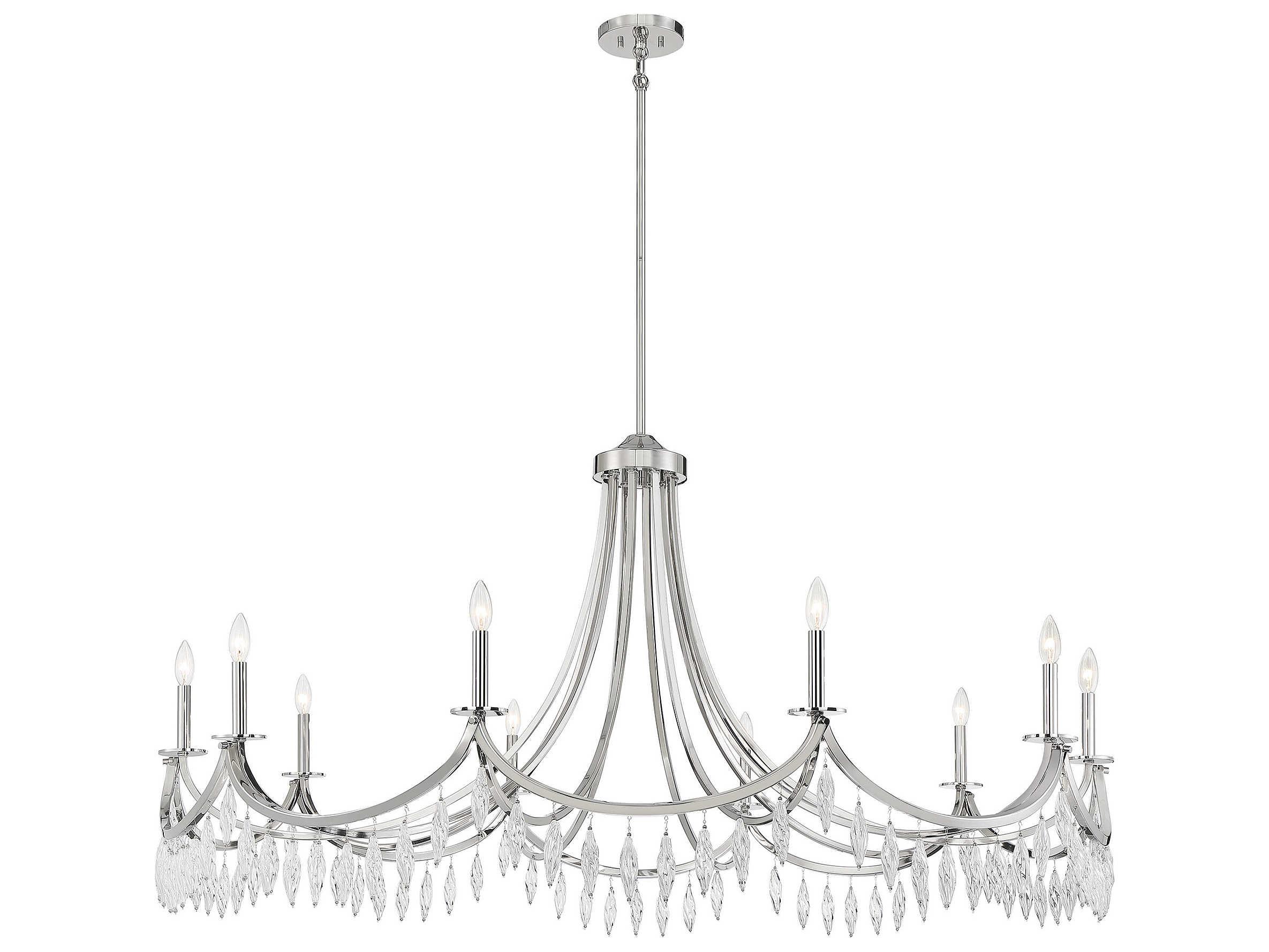 Savoy House Kameron 10-Light Polished Nickel Crystal Chandelier