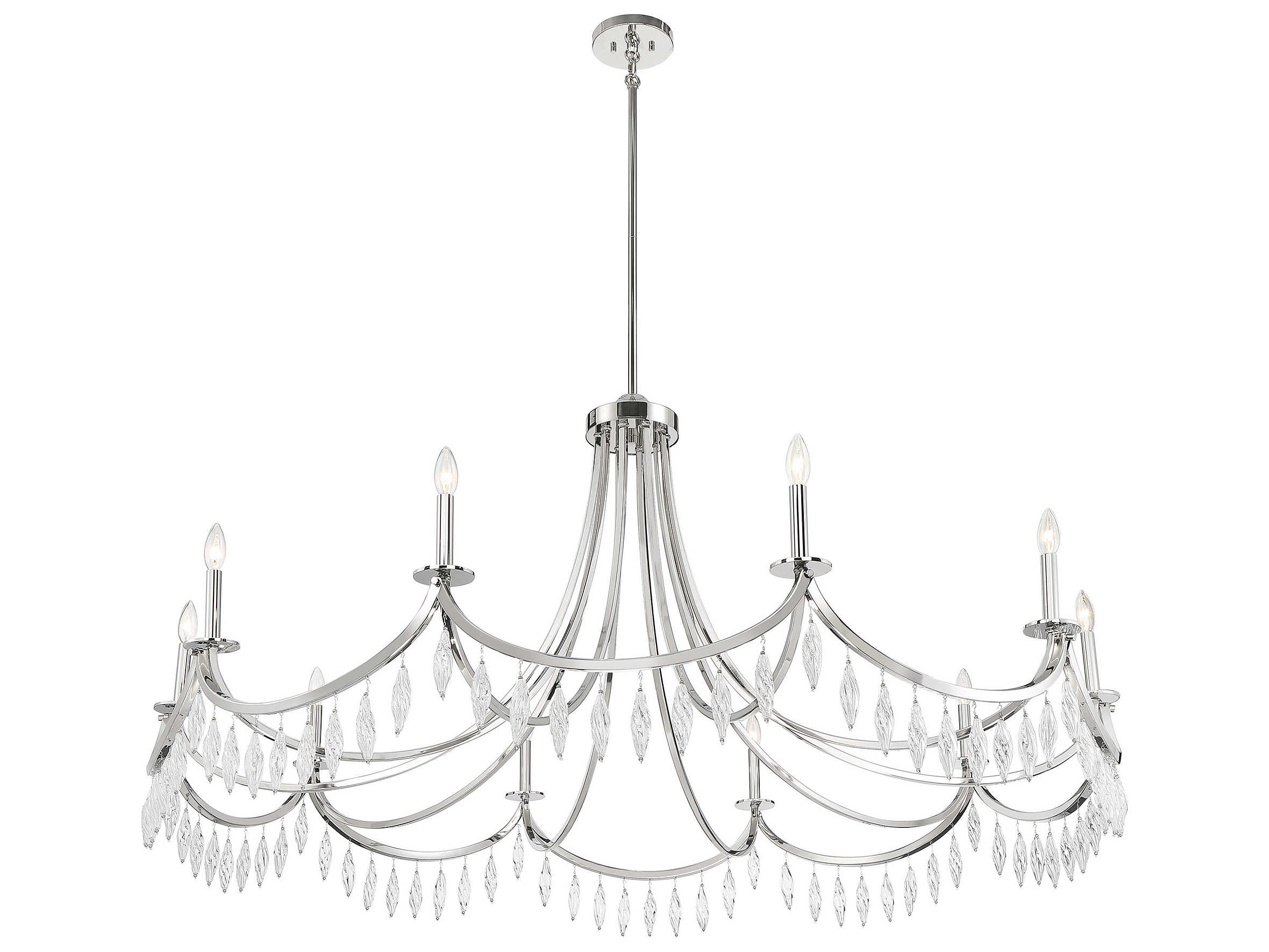 Savoy House Kameron 10-Light Polished Nickel Crystal Chandelier