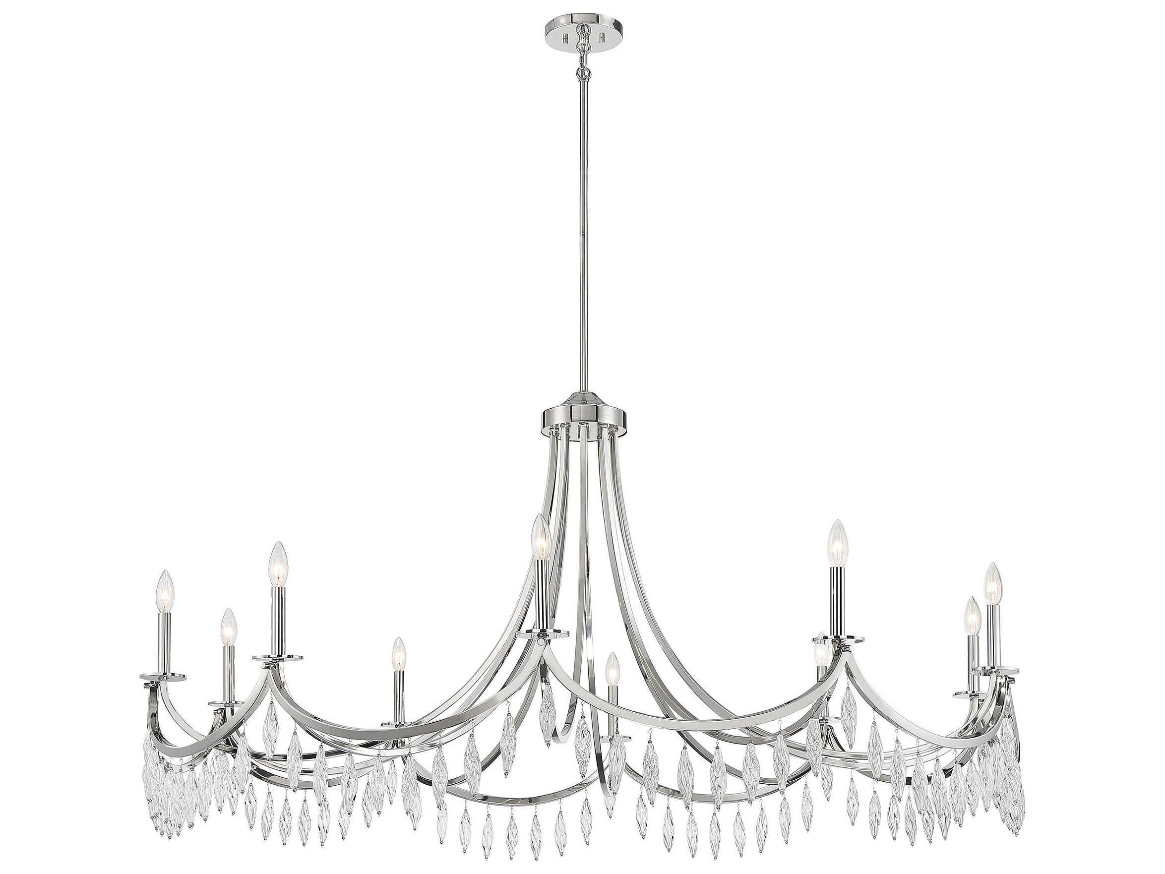 Savoy House Kameron 10-Light Polished Nickel Crystal Chandelier