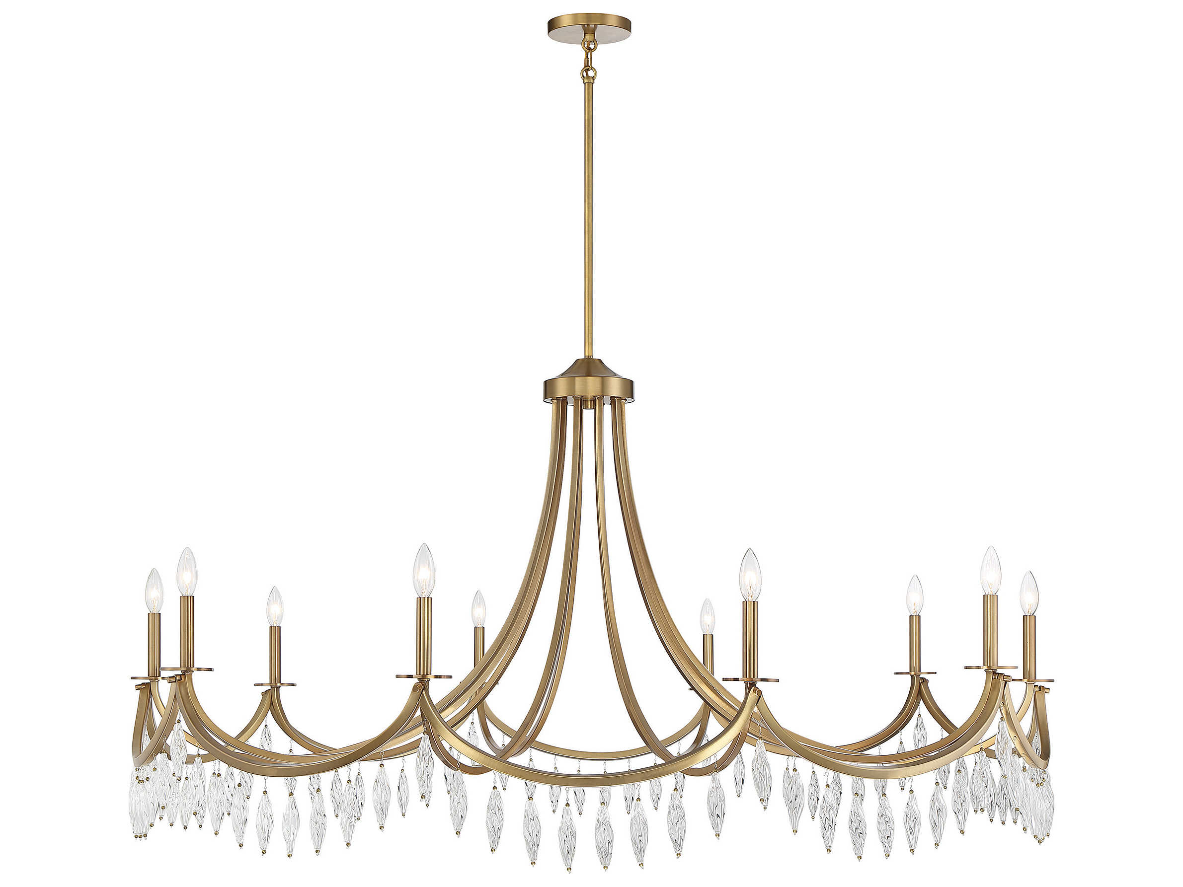 Savoy House Kameron 10-Light Warm Brass Crystal Chandelier