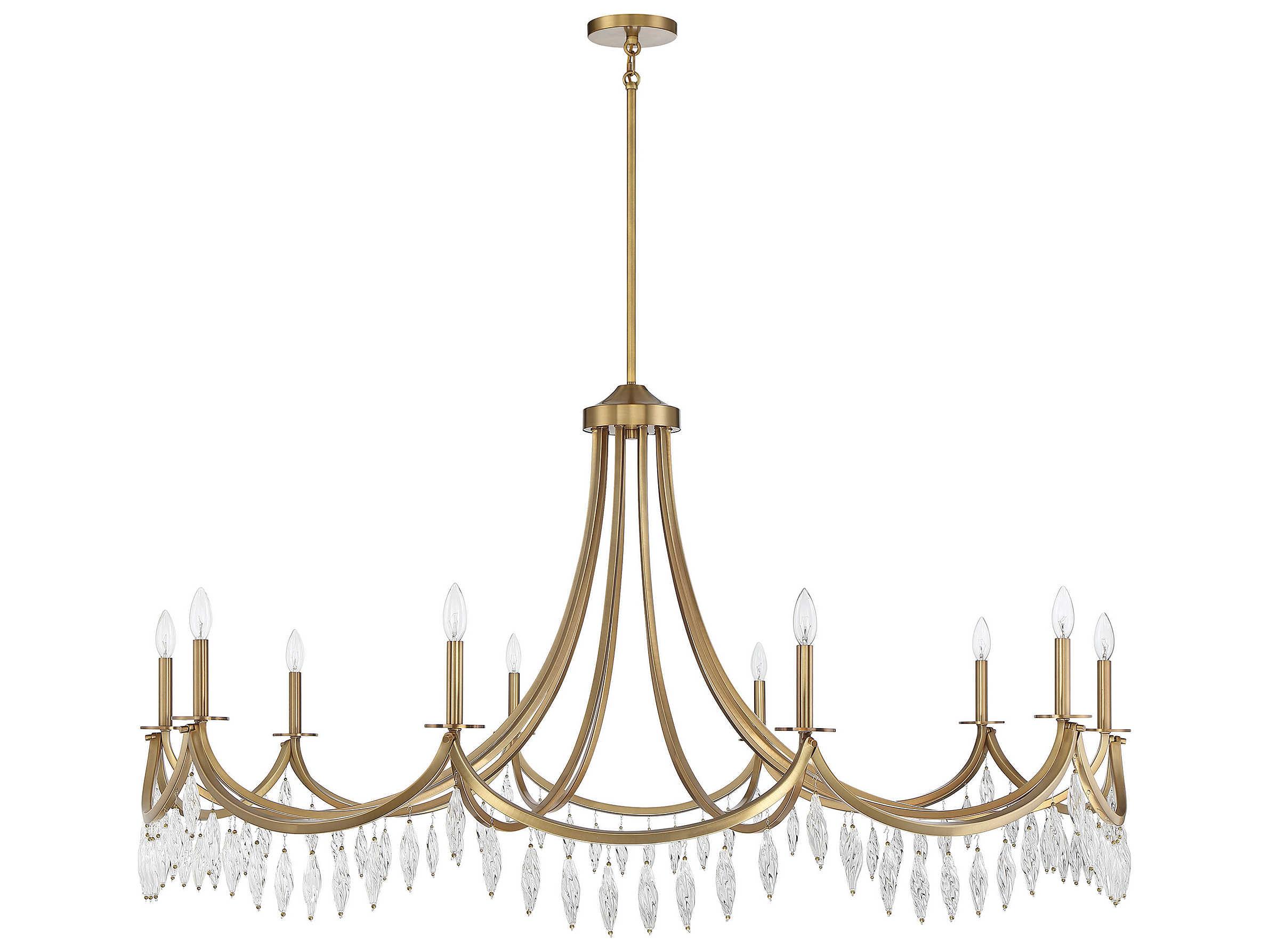 Savoy House Kameron 10-Light Warm Brass Crystal Chandelier