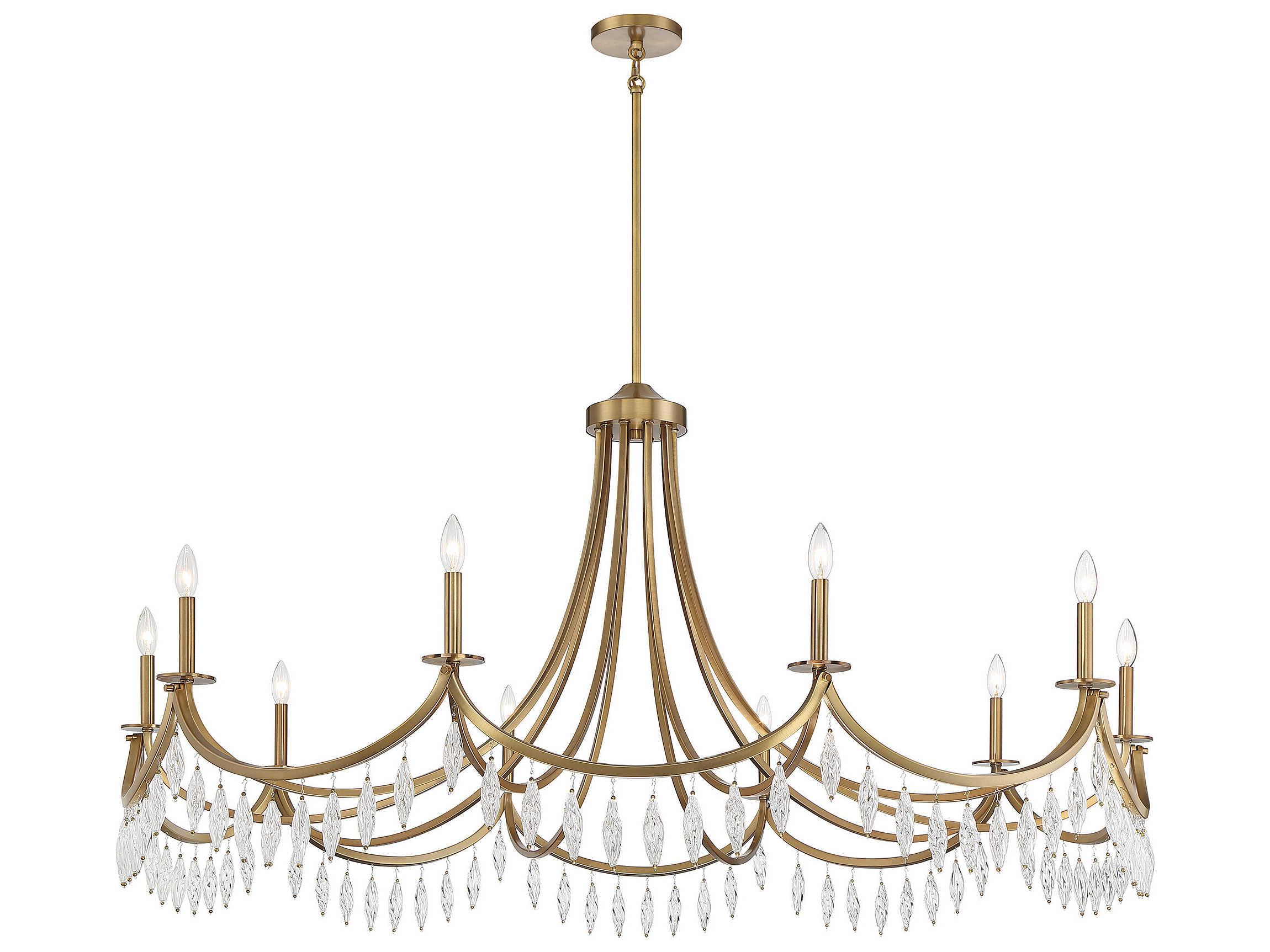 Savoy House Kameron 10-Light Warm Brass Crystal Chandelier