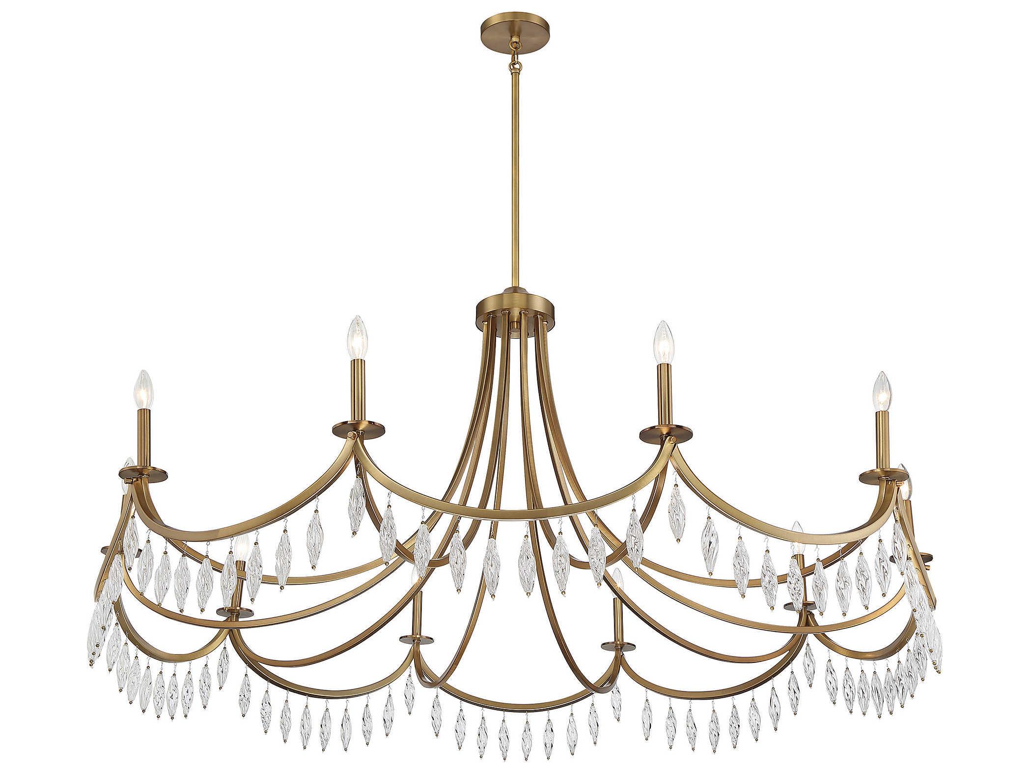 Savoy House Kameron 10-Light Warm Brass Crystal Chandelier