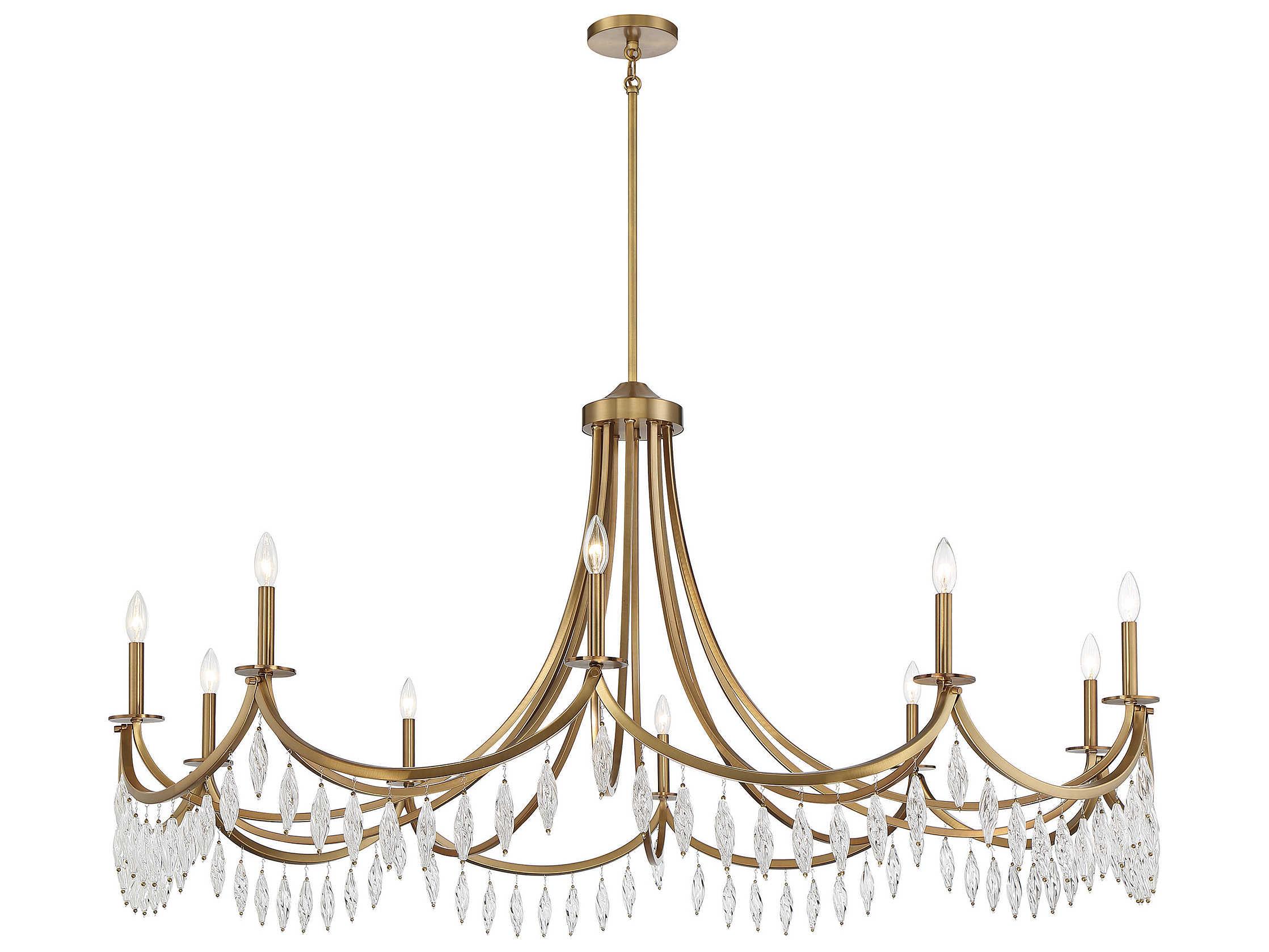 Savoy House Kameron 10-Light Warm Brass Crystal Chandelier