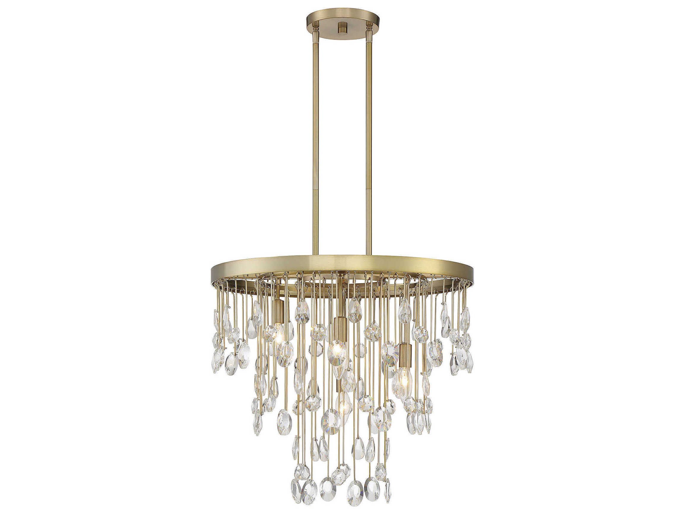 Savoy House Livorno 4-Light Noble Brass Crystal Round Chandelier