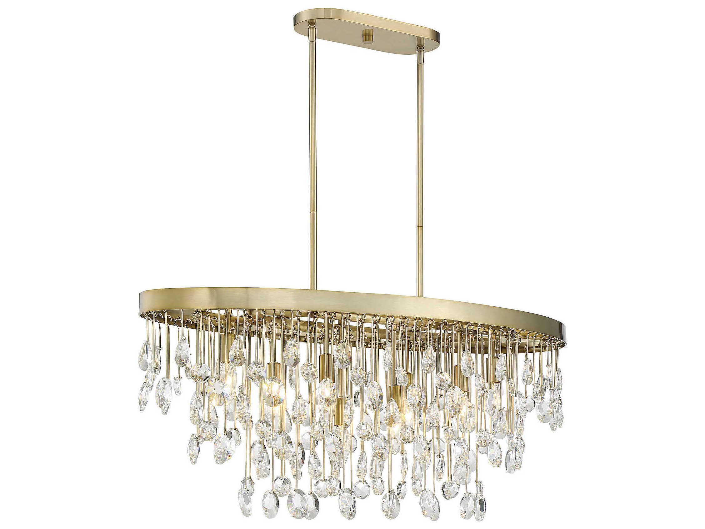 Savoy House Livorno 8-Light Noble Brass Crystal Island Pendant