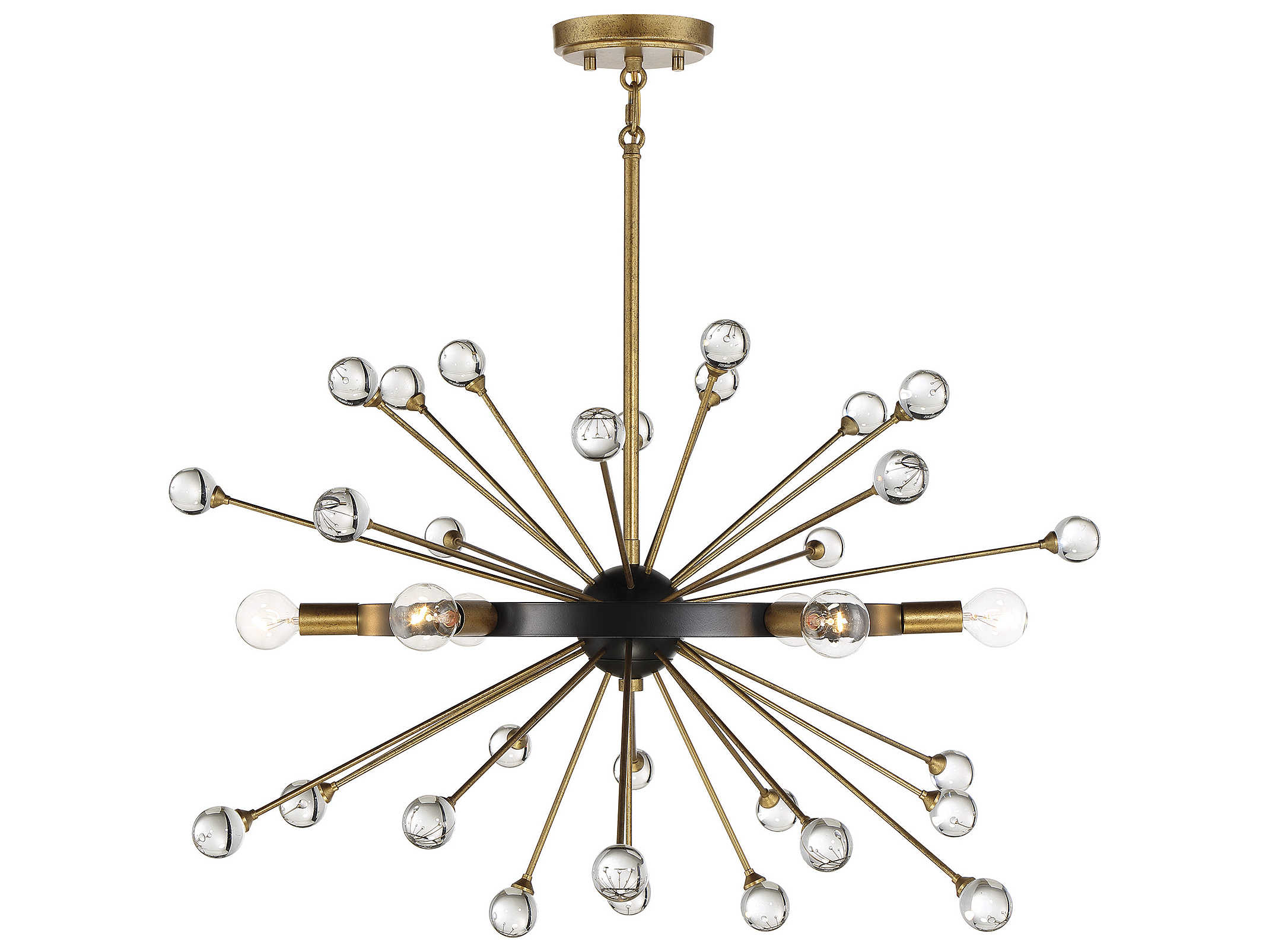 Savoy House Ariel 6-Light Como Black Gold Crystal Sputnik Pendant