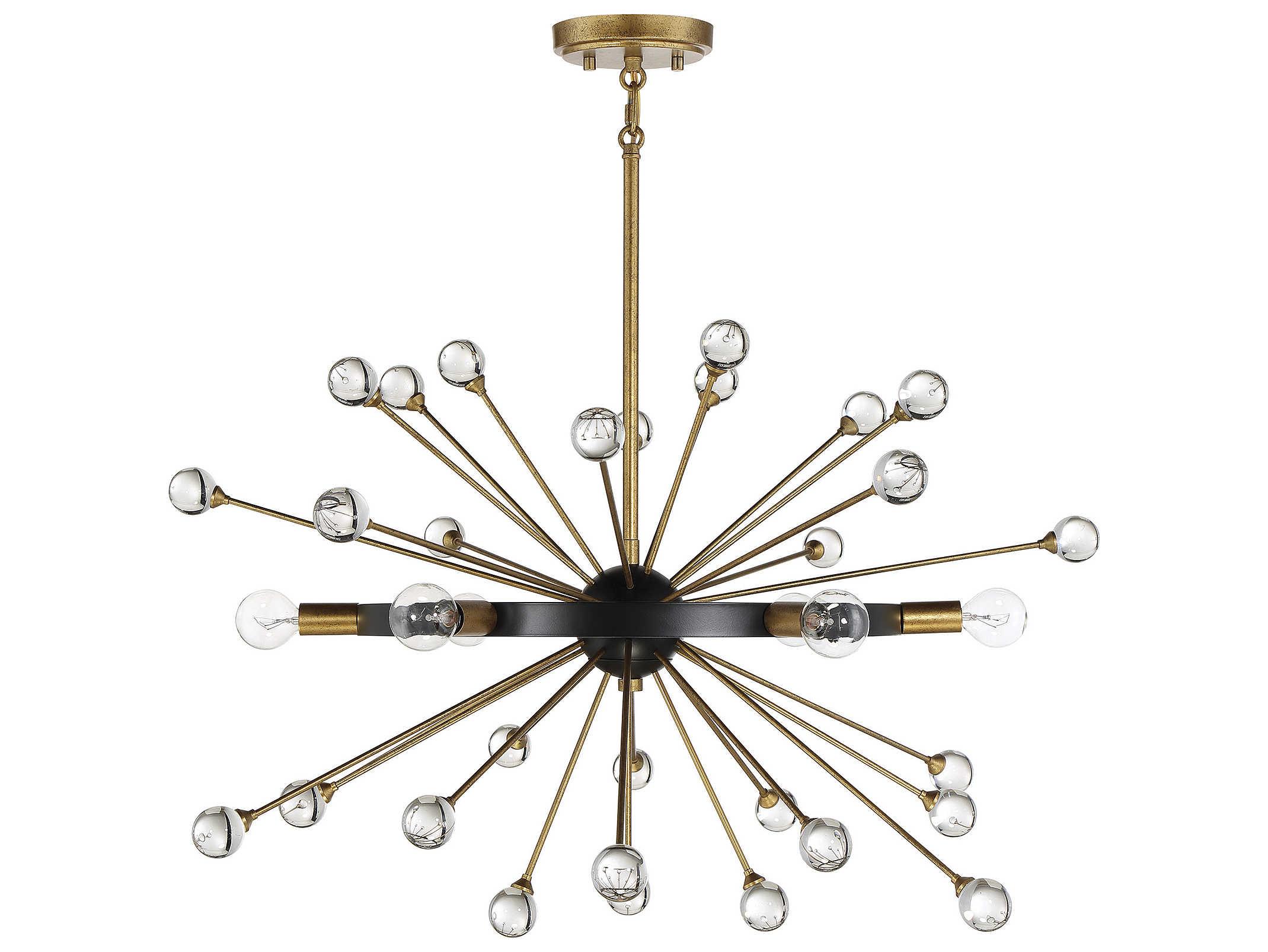 Savoy House Ariel 6-Light Como Black Gold Crystal Sputnik Pendant