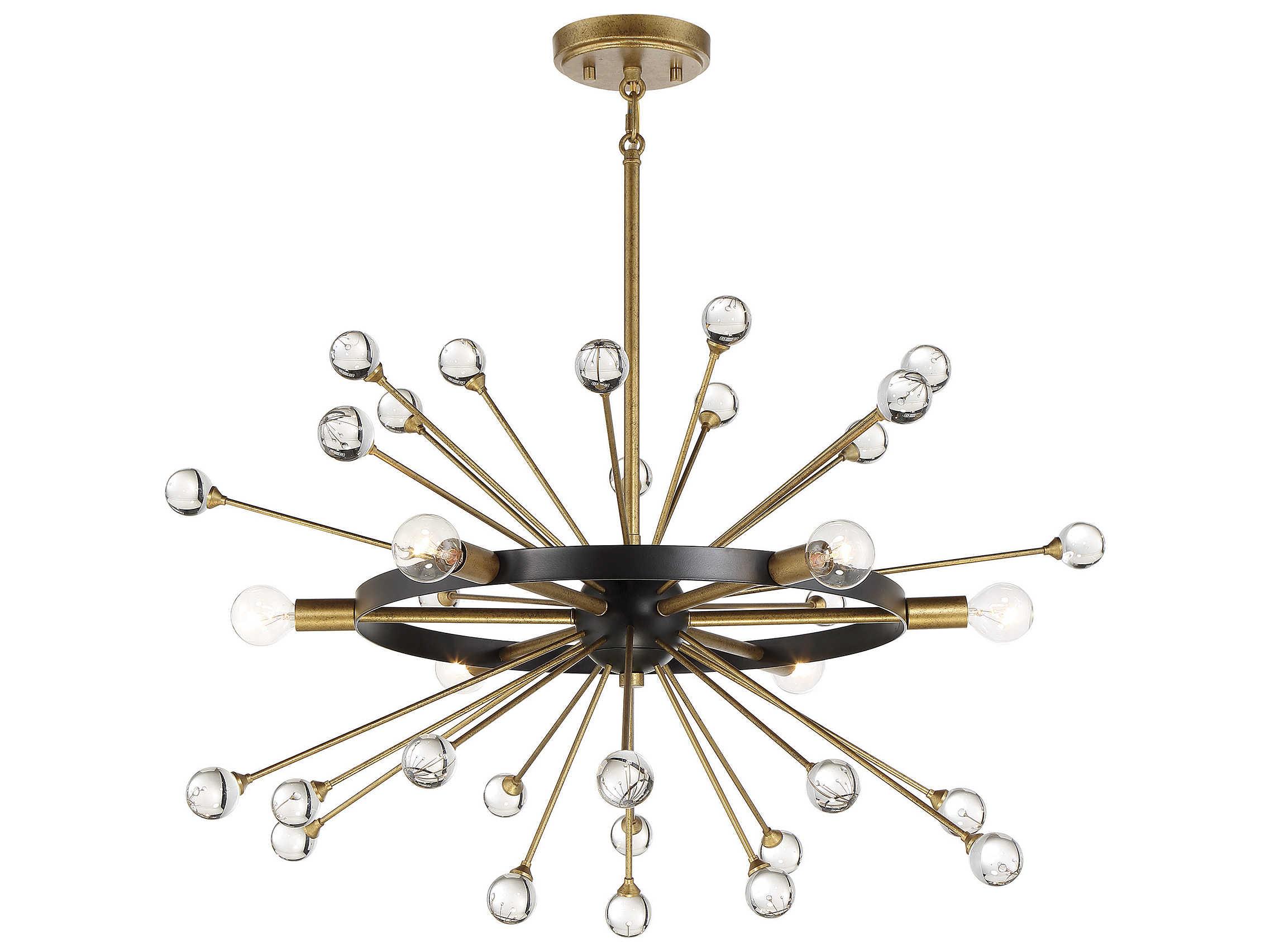 Savoy House Ariel 6-Light Como Black Gold Crystal Sputnik Pendant