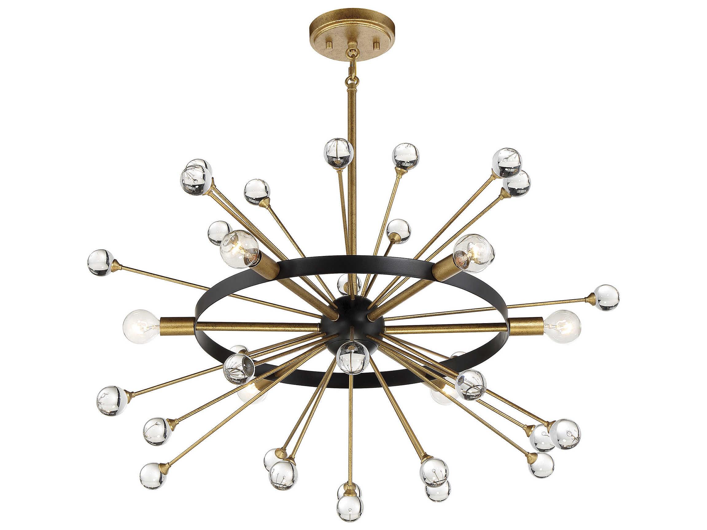 Savoy House Ariel 6-Light Como Black Gold Crystal Sputnik Pendant