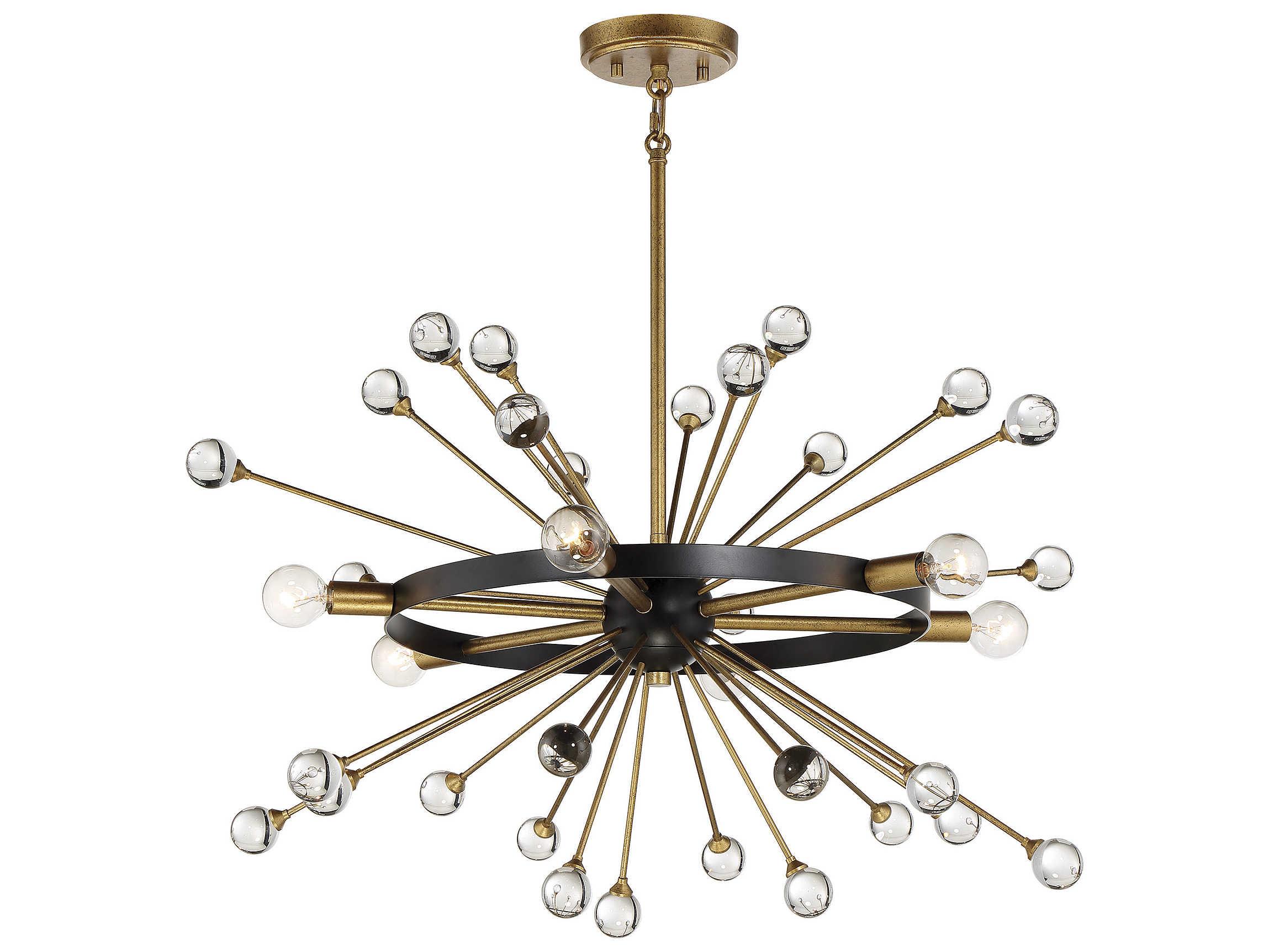 Savoy House Ariel 6-Light Como Black Gold Crystal Sputnik Pendant