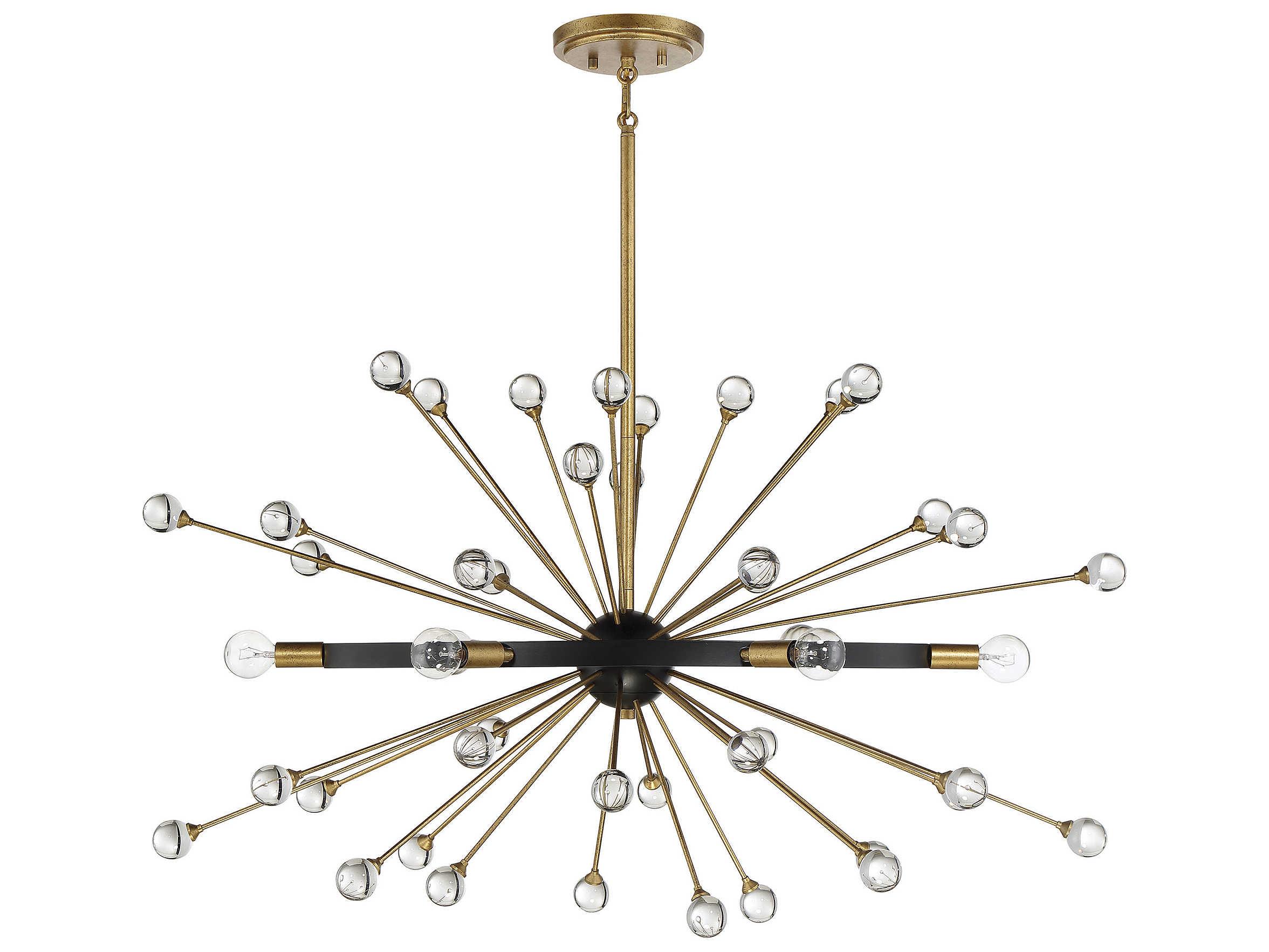 Savoy House Ariel 6-Light Como Black Gold Crystal Sputnik Pendant