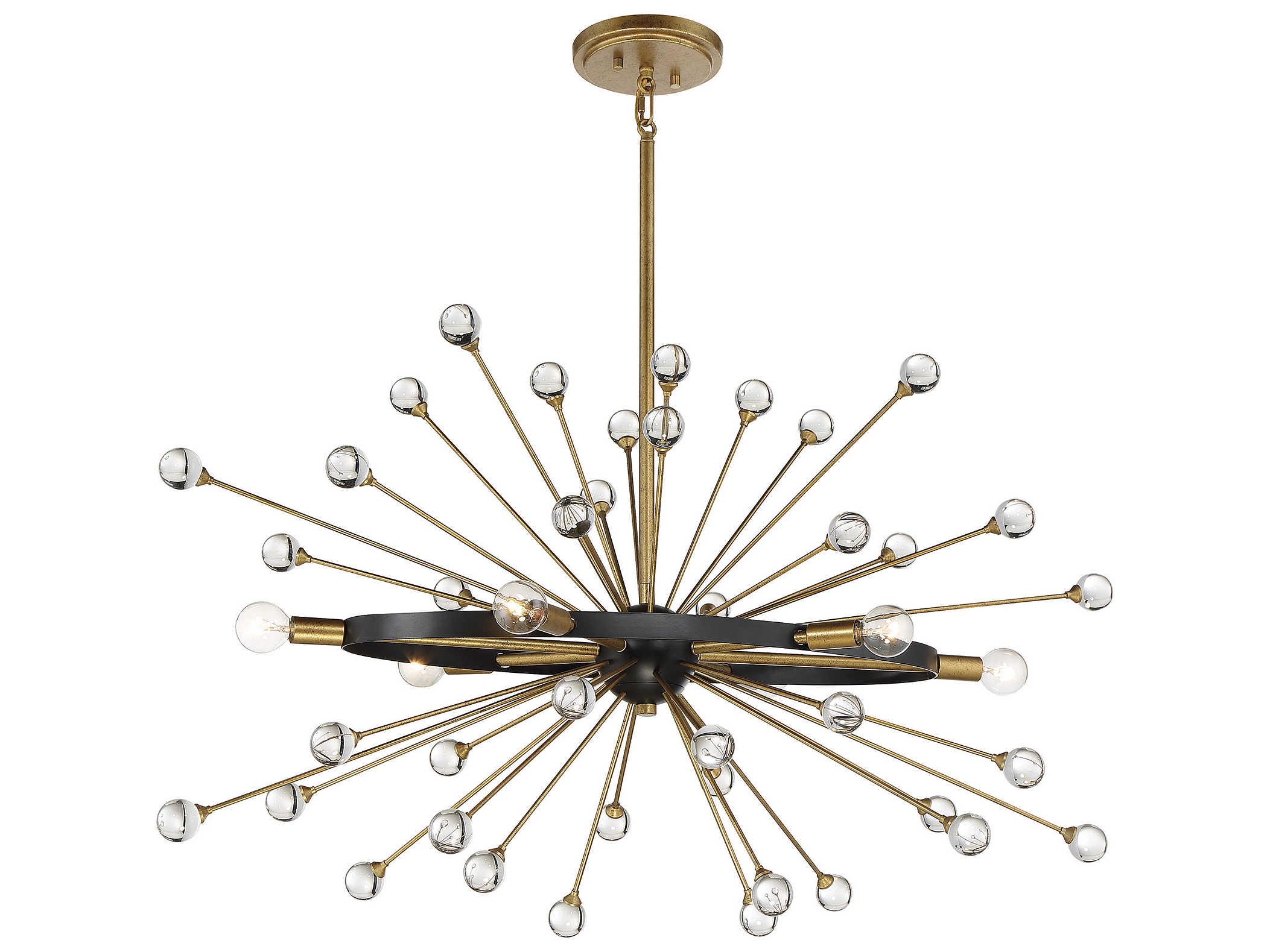 Savoy House Ariel 6-Light Como Black Gold Crystal Sputnik Pendant